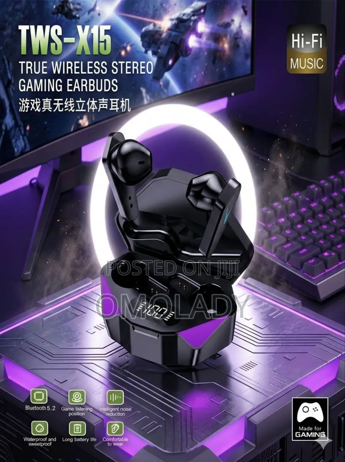 TWS-X15 True Wireless Stereo Gaming Earbuds