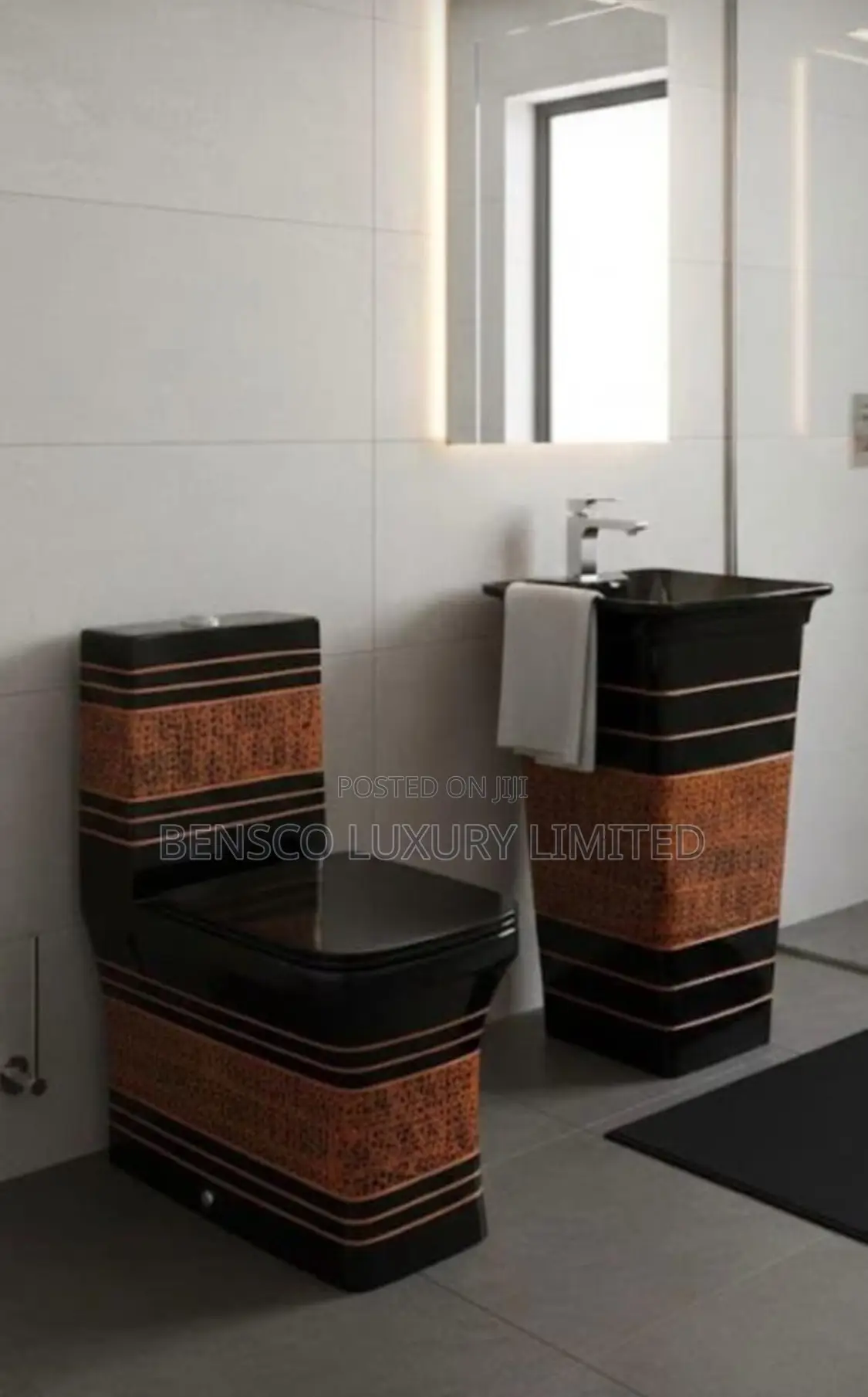 Executive Marble Finish Wc Pedestal Basin Set–Luxury Bathroom Upgrade