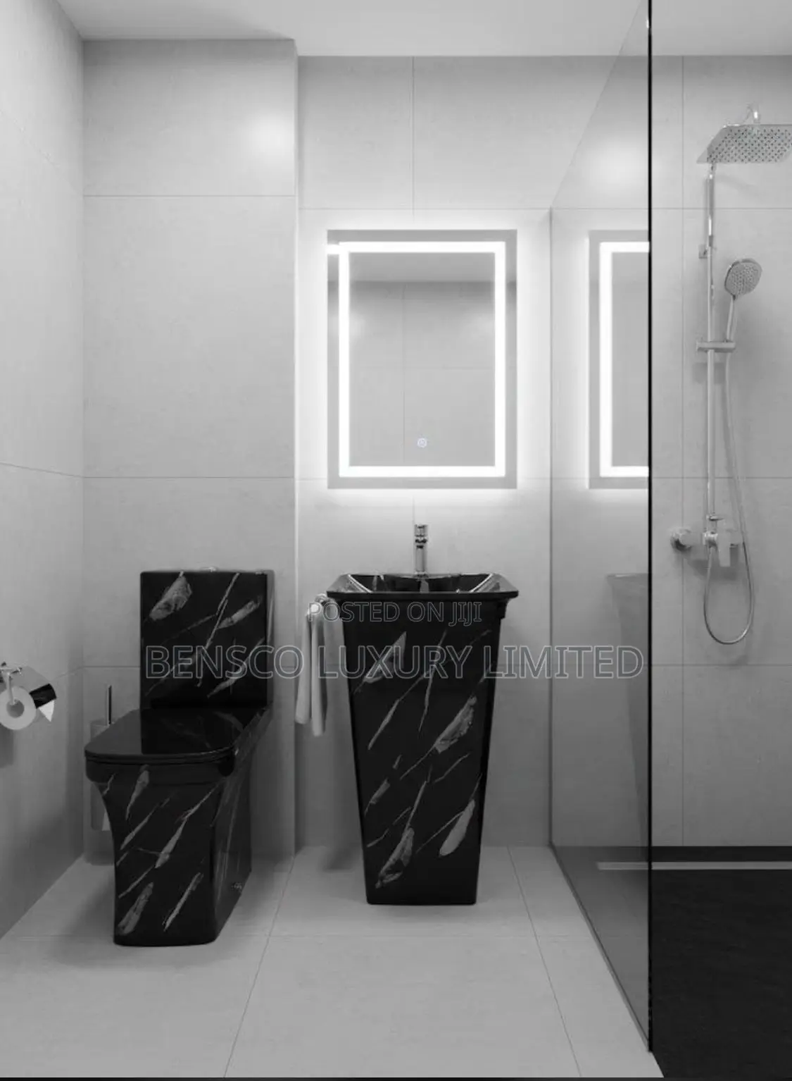 Luxury One-Piece Wc Pedestal Sink Combo – Contemporary Bathroom Set