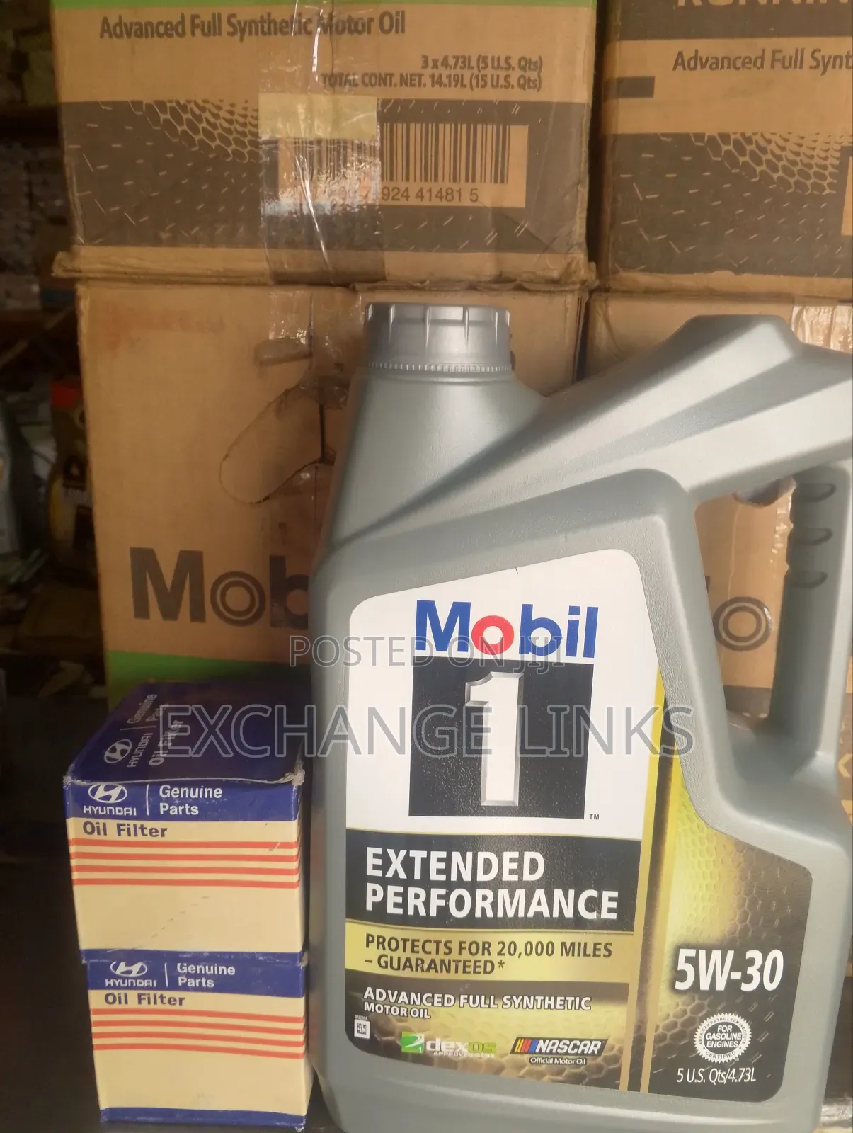 Hyundai Oil Filter and Mobil 1 5w-30 5l Fully Synthetic Oil