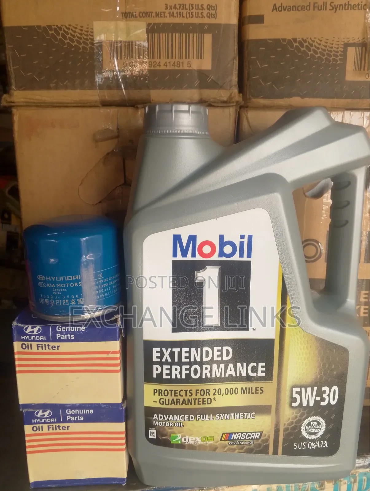 Hyundai Oil Filter and Mobil 1 5w-30 5l Fully Synthetic Oil