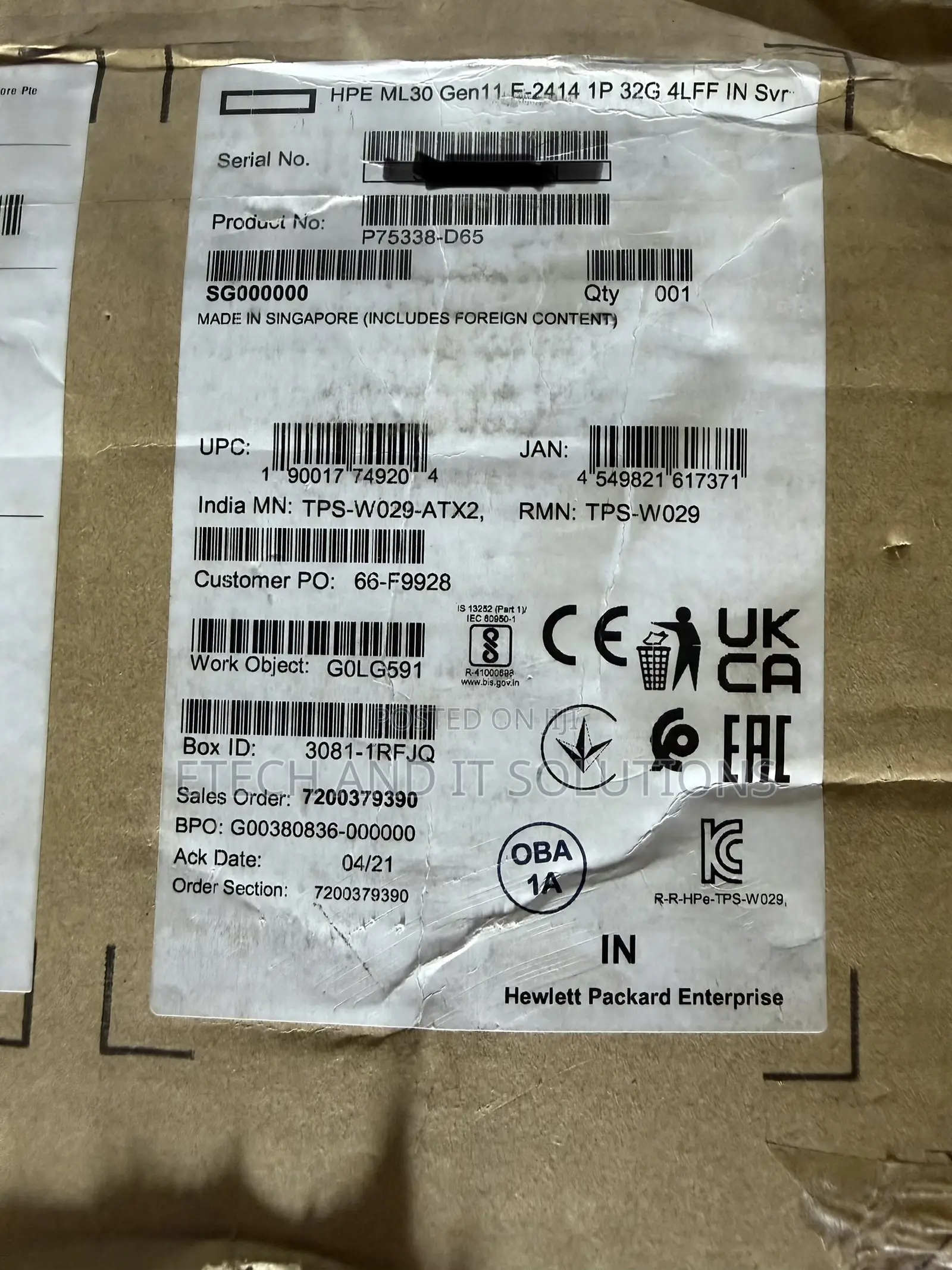 New Server HP ProLiant ML 32GB Intel Xeon HDD+SSD 2T