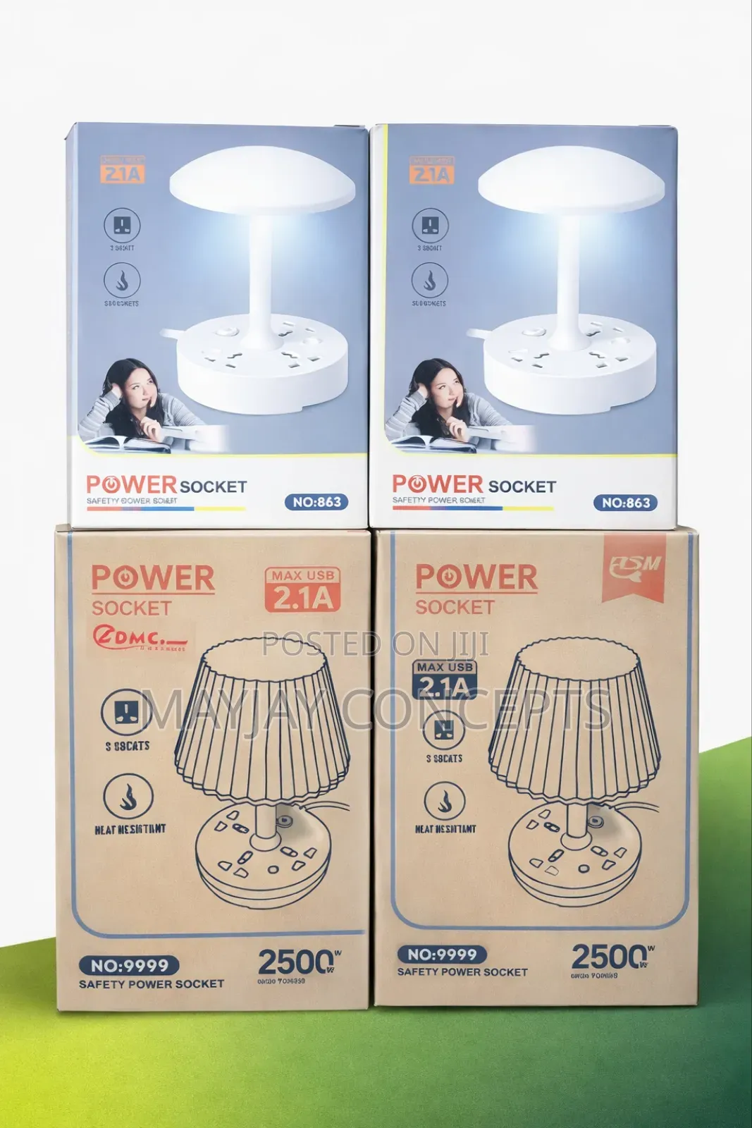 Bedside Lamp With Extension Box and Usb Port for Phone Charge