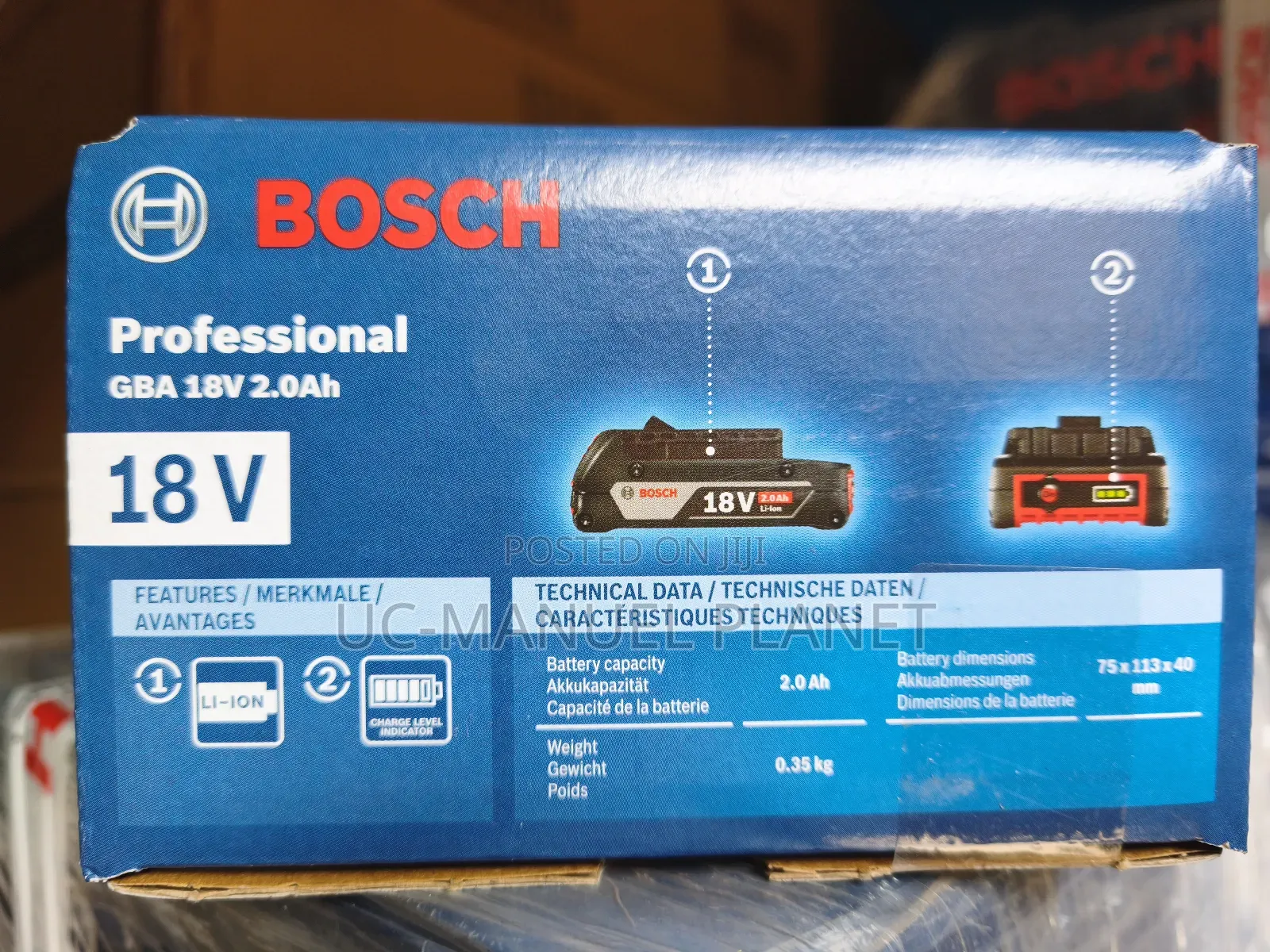 Gba 18v 2.0ah Bosch Battery Pack