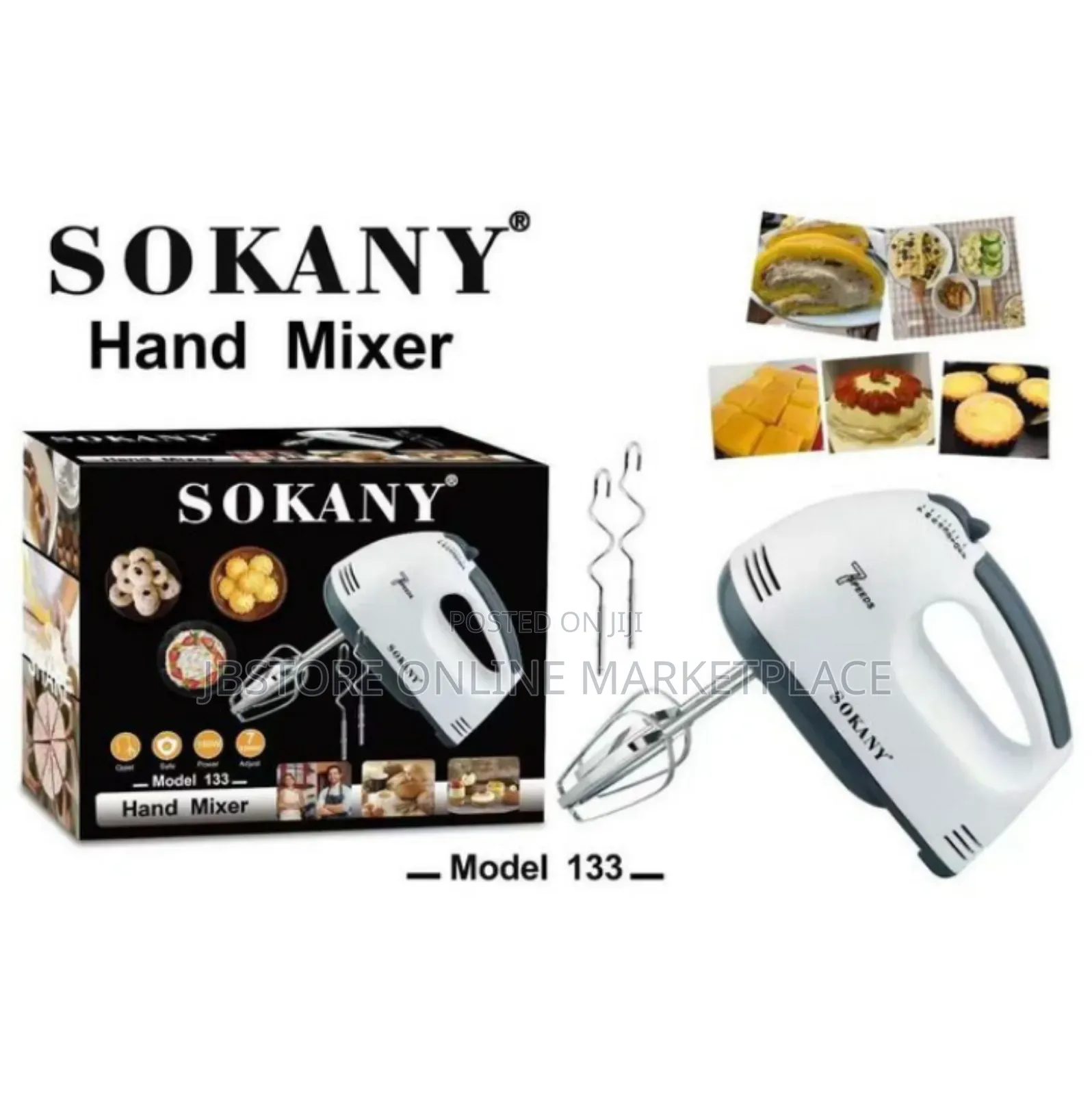 Sokany 7-Speed Electric Hand Mixer (Model 133).
