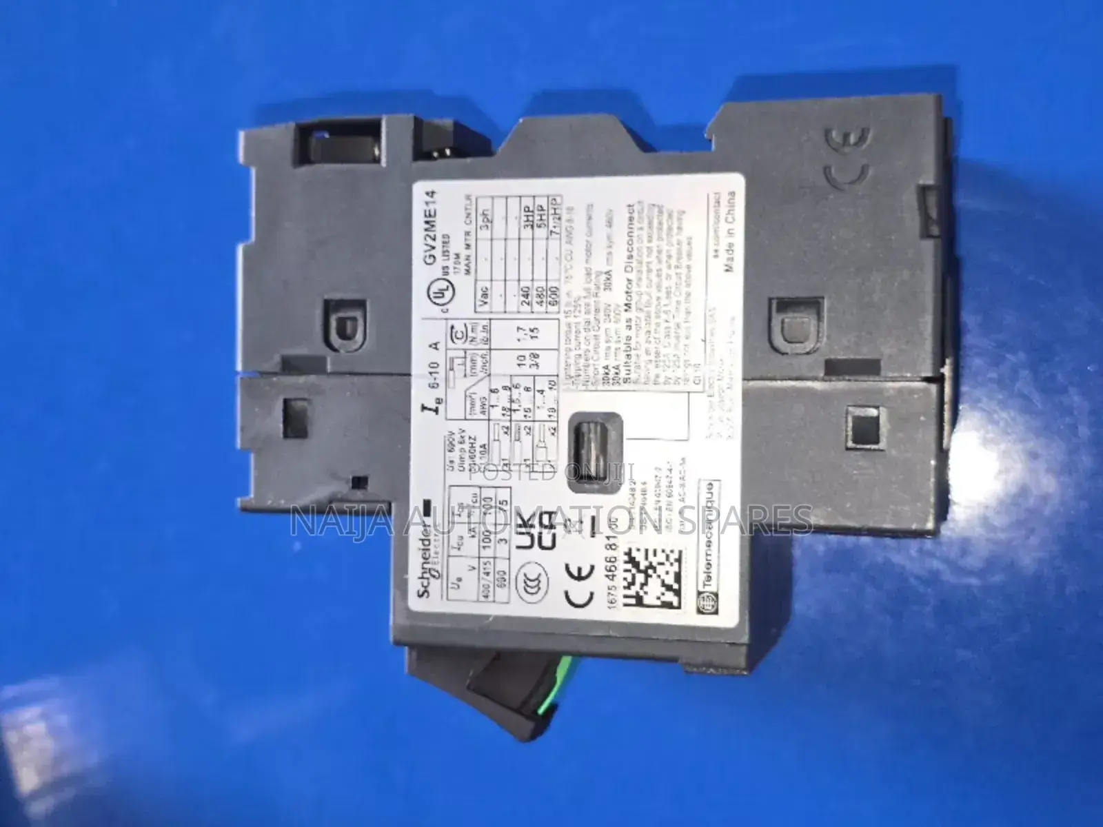 Schneider Motor Circuit Breaker | 3pole, 6-10 a | Gv2me14
