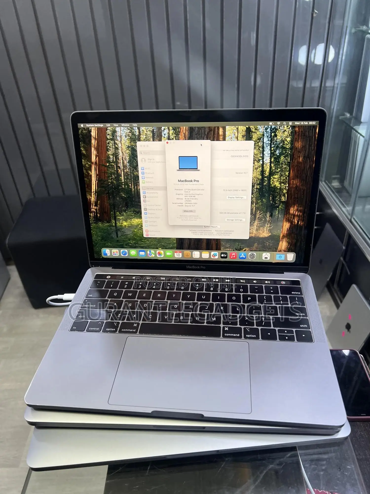 Laptop Apple MacBook Pro 2018 16GB Intel Core i7 SSD 1T