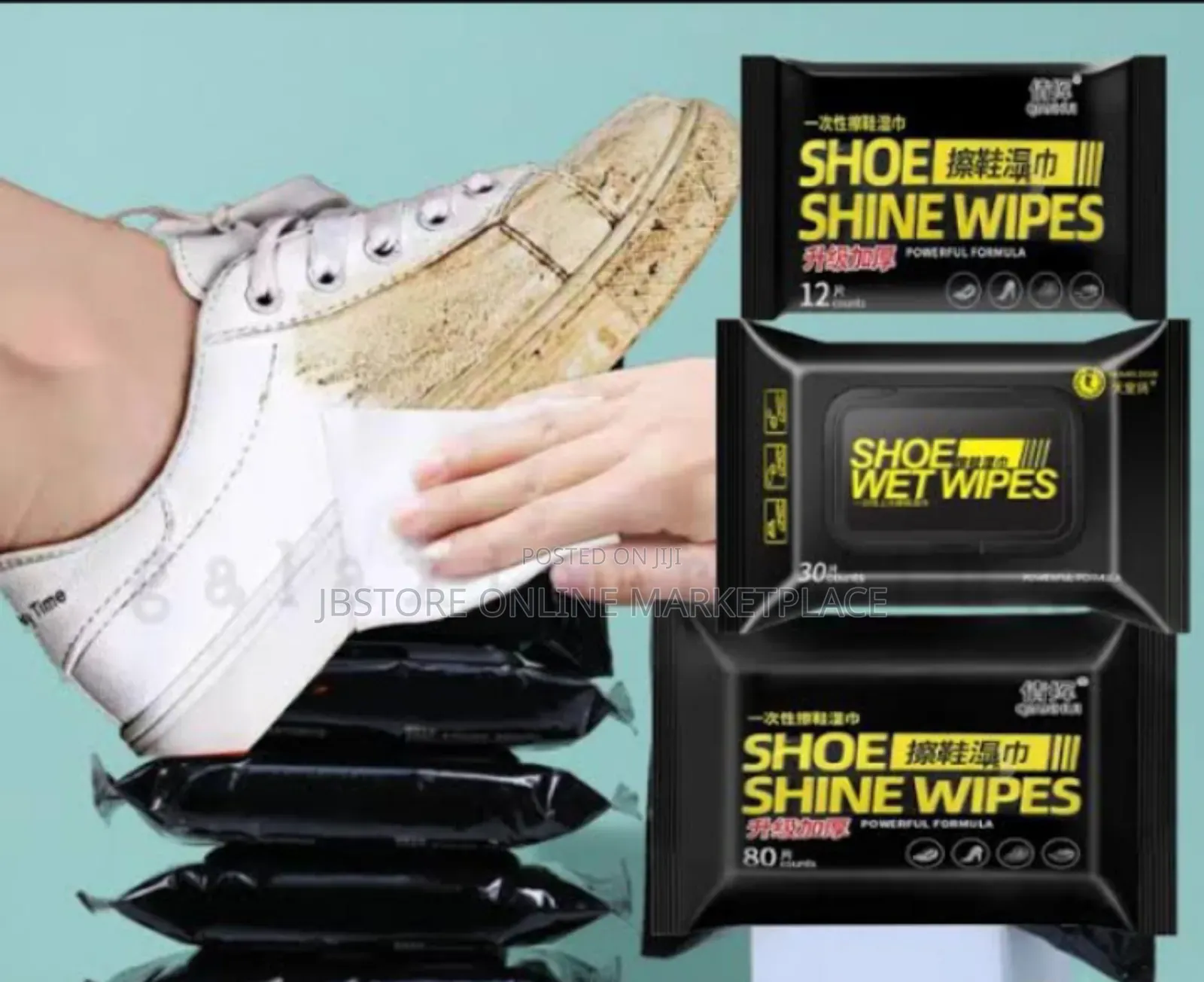 1 Pack/ 80 Pcs Shoe Shineing Wipe For Shoe Cleaner Disposal