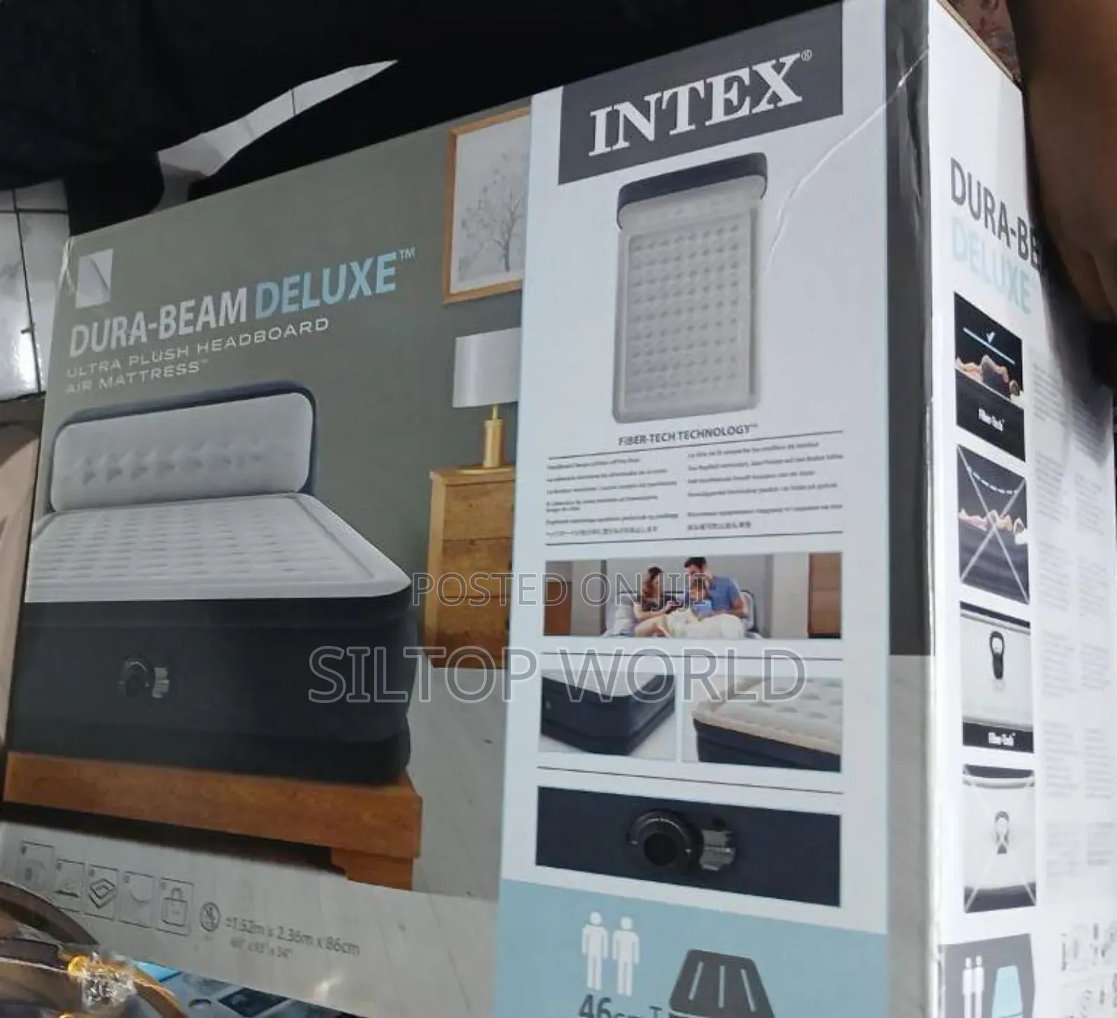 6 by 5 Intex Headboard Inflatable Mattress With Pillow