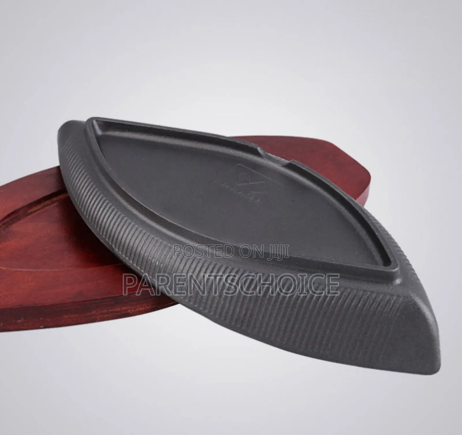 Oval Cast Iron Sizzling Non-Stick Frying Pan