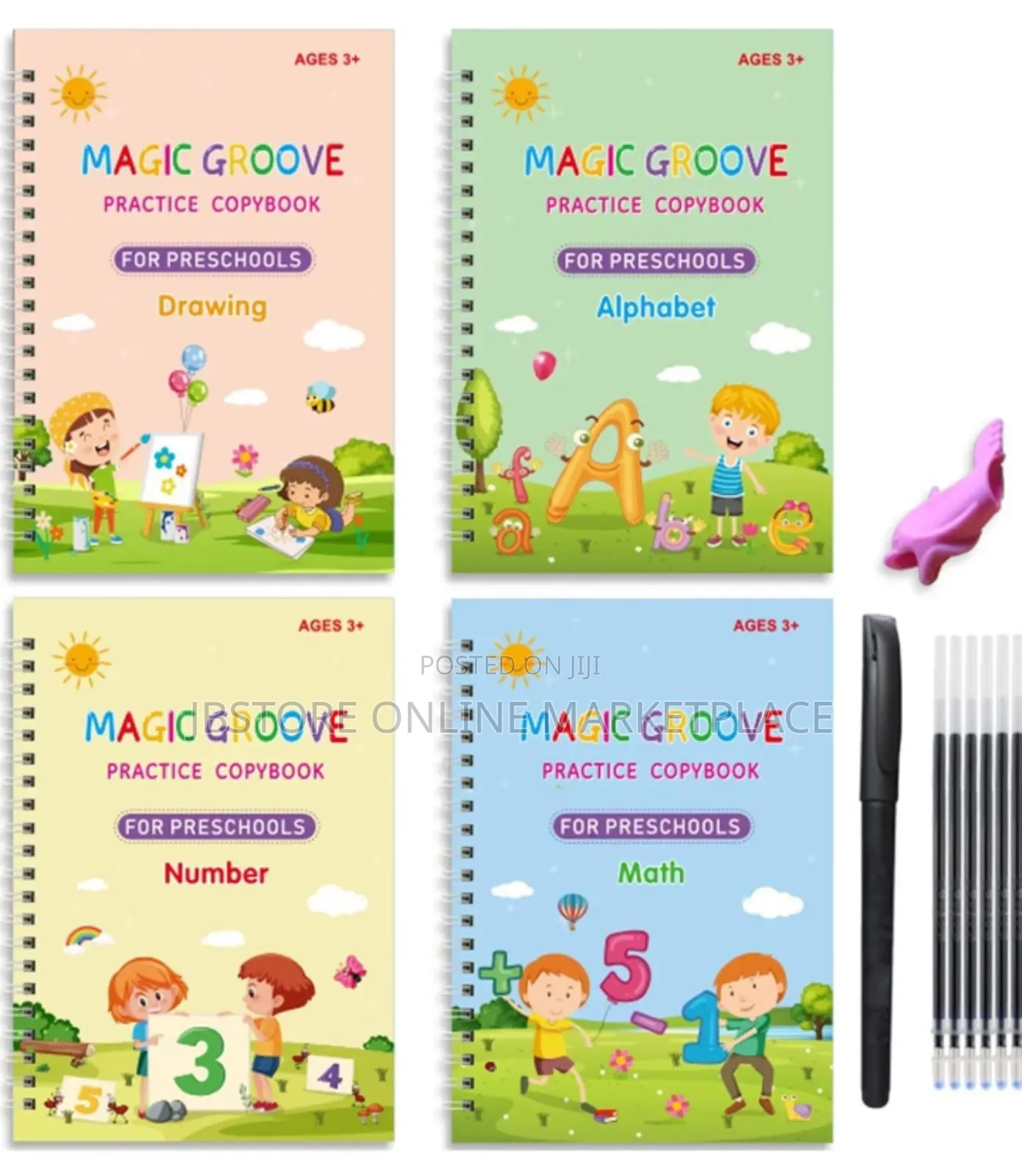Magic Groove Practice Copybook Set 4 Children,Handwriting,Drawing Etc