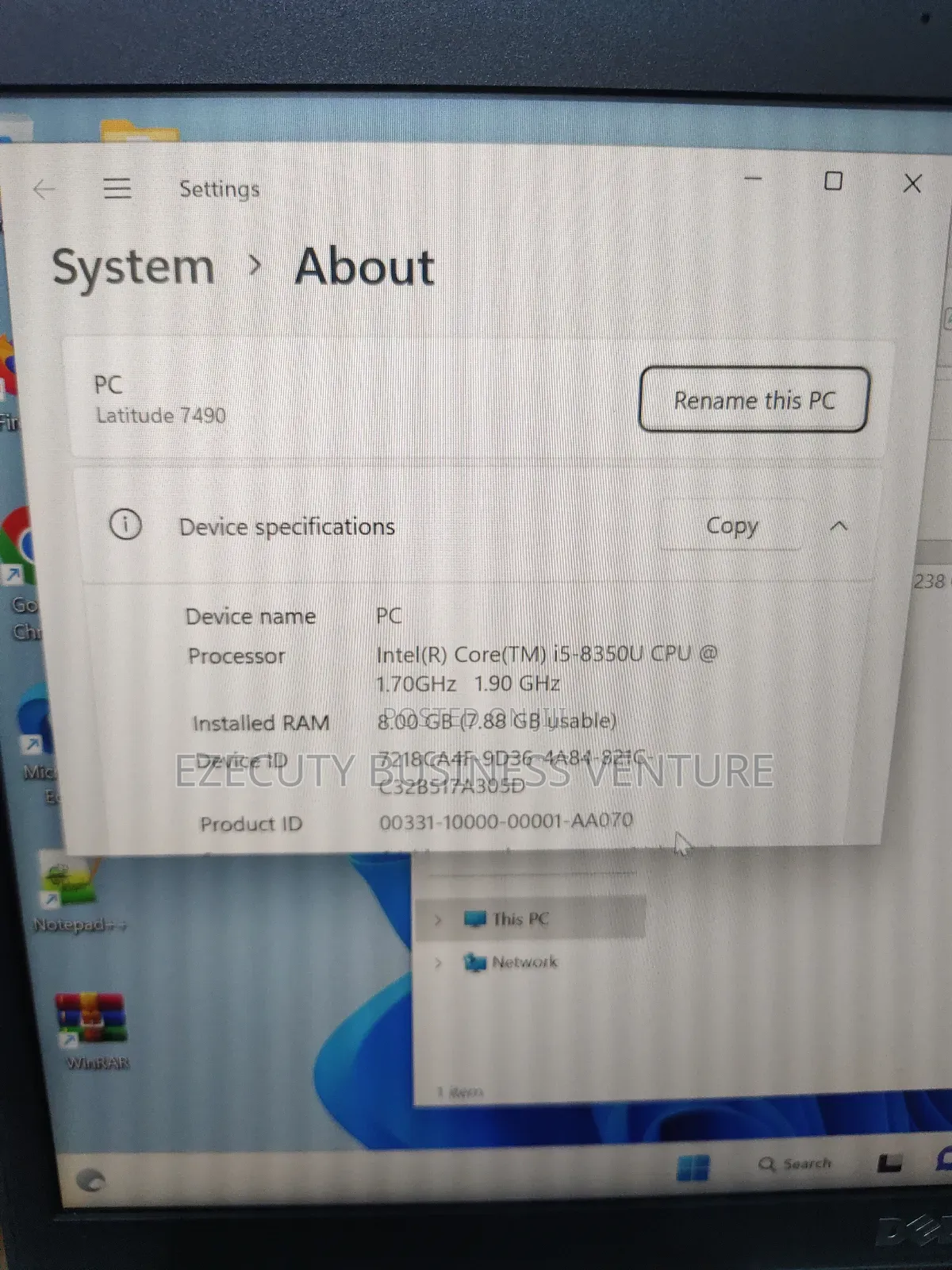 Laptop Dell Latitude 7490 8GB Intel Core i5 SSD 256GB
