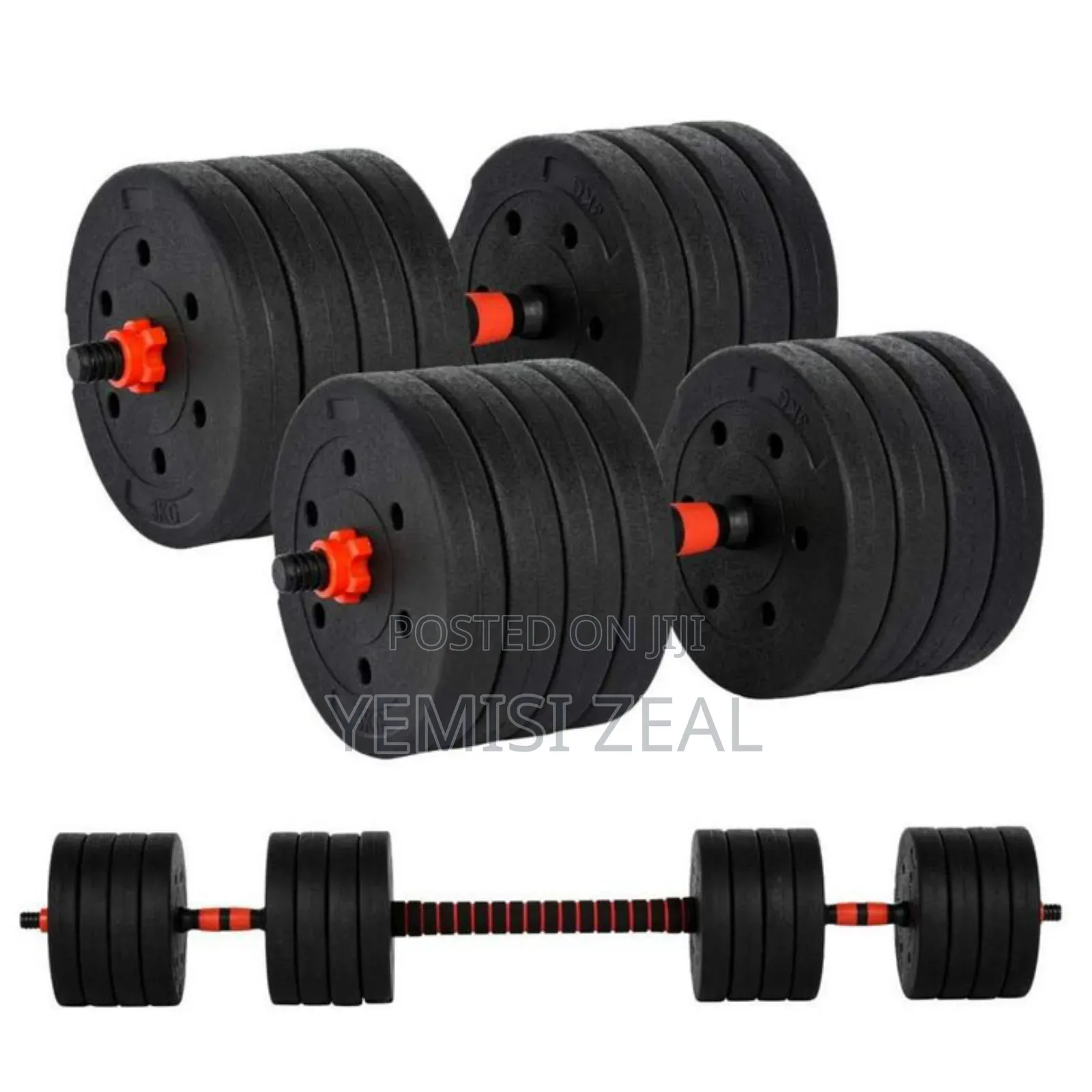 30kg Classic Dumbbell Set With Kettlebell, Barbell, Weight, Gloves,