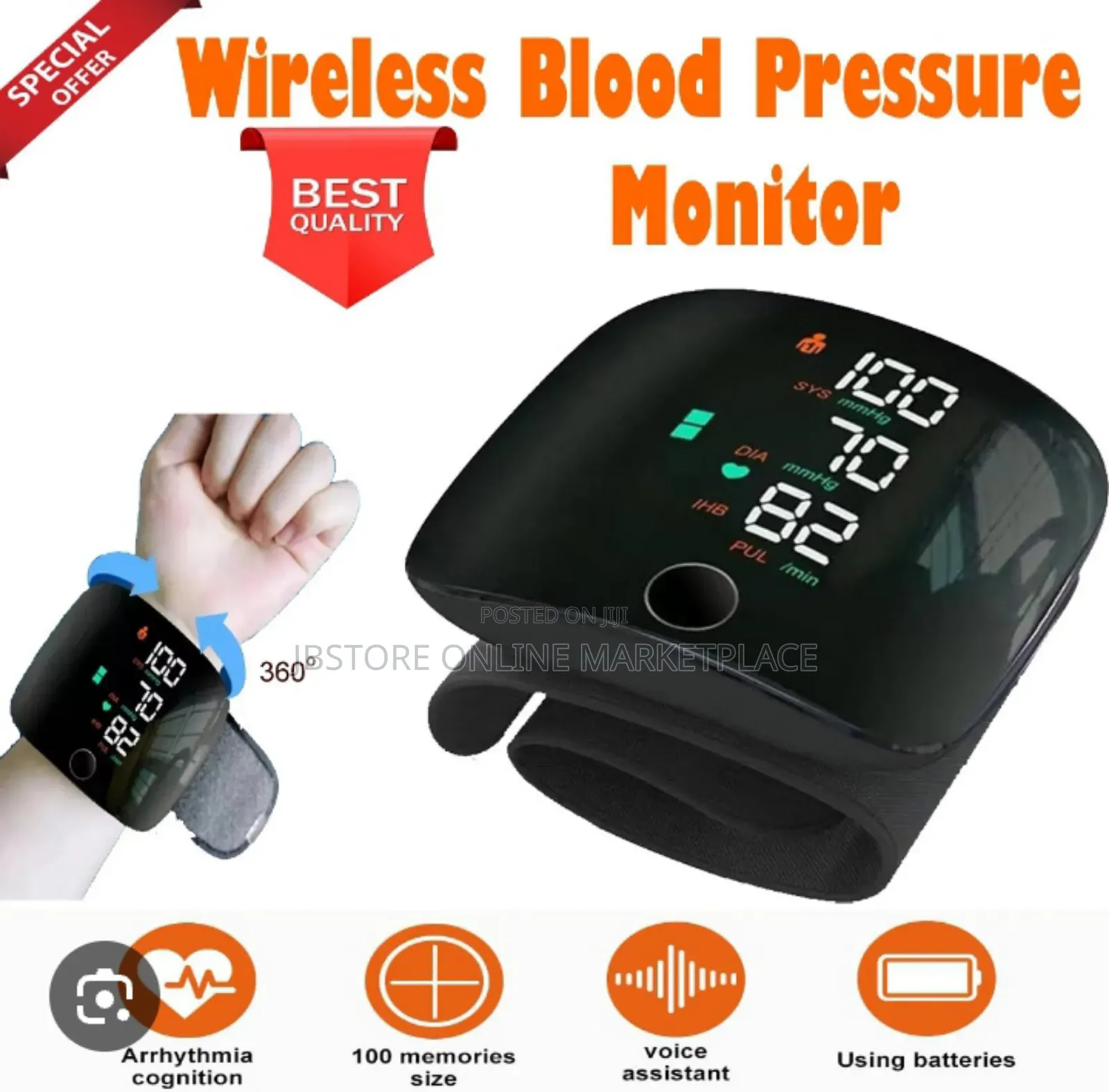 Rechargeable Wrist Blood Pressure Monitor