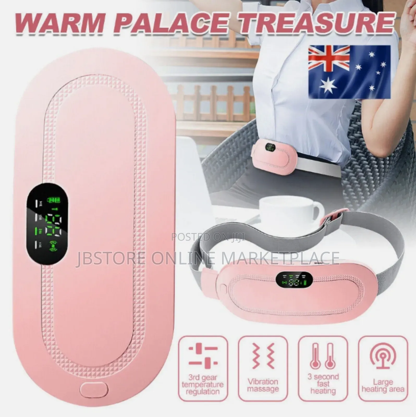 Heating Pad Massage Period Pain Relieve Therapy Menstrual Cramp Belt