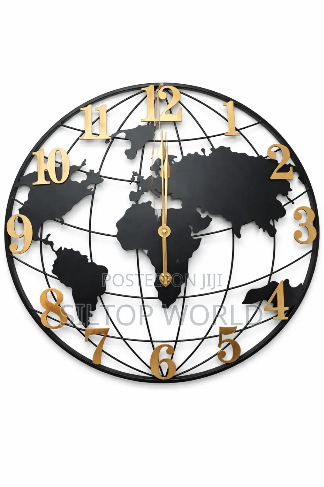 Black With a Touch of Gold Luxury Big Metal Wall Clock