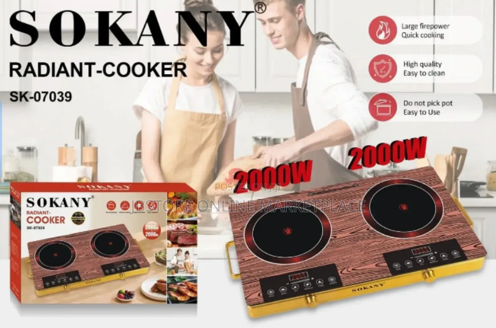 Sokany 2-burner Infrared Radiant Cooker (Model Sk-07039)