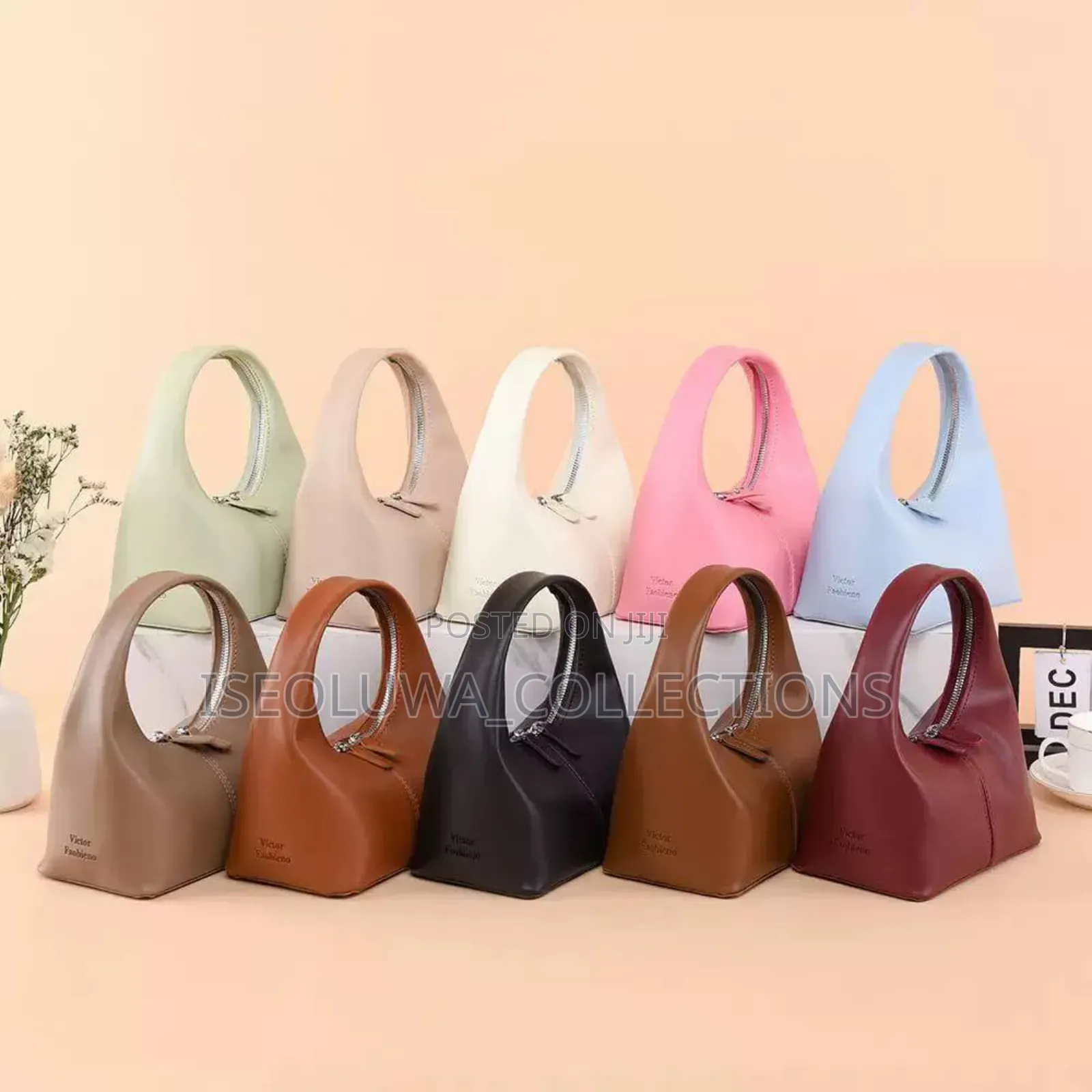 Handle Zipper Handbag – Chic Solid Colour Women’S Shoulder Bag