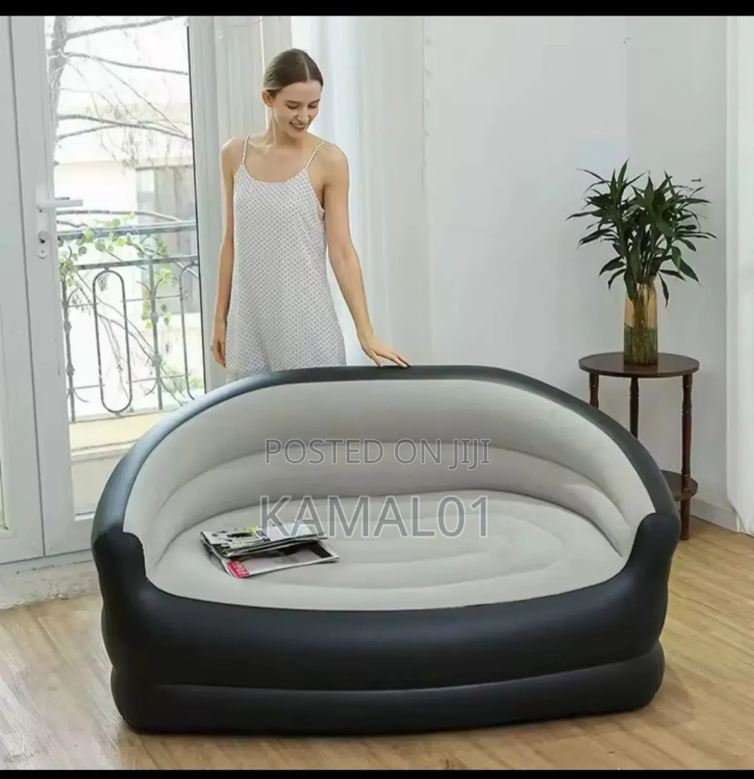 Inflatable Double Sofa With Foot Pump, Inflatable Couch for Two
