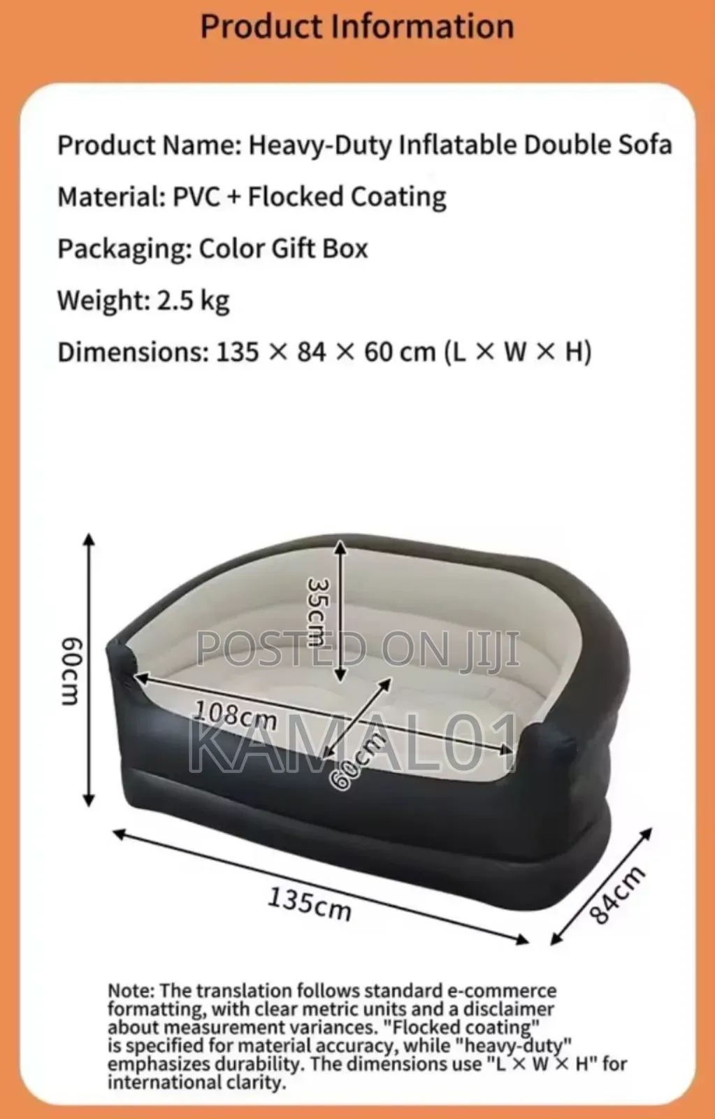 Inflatable Double Sofa With Foot Pump, Inflatable Couch for Two