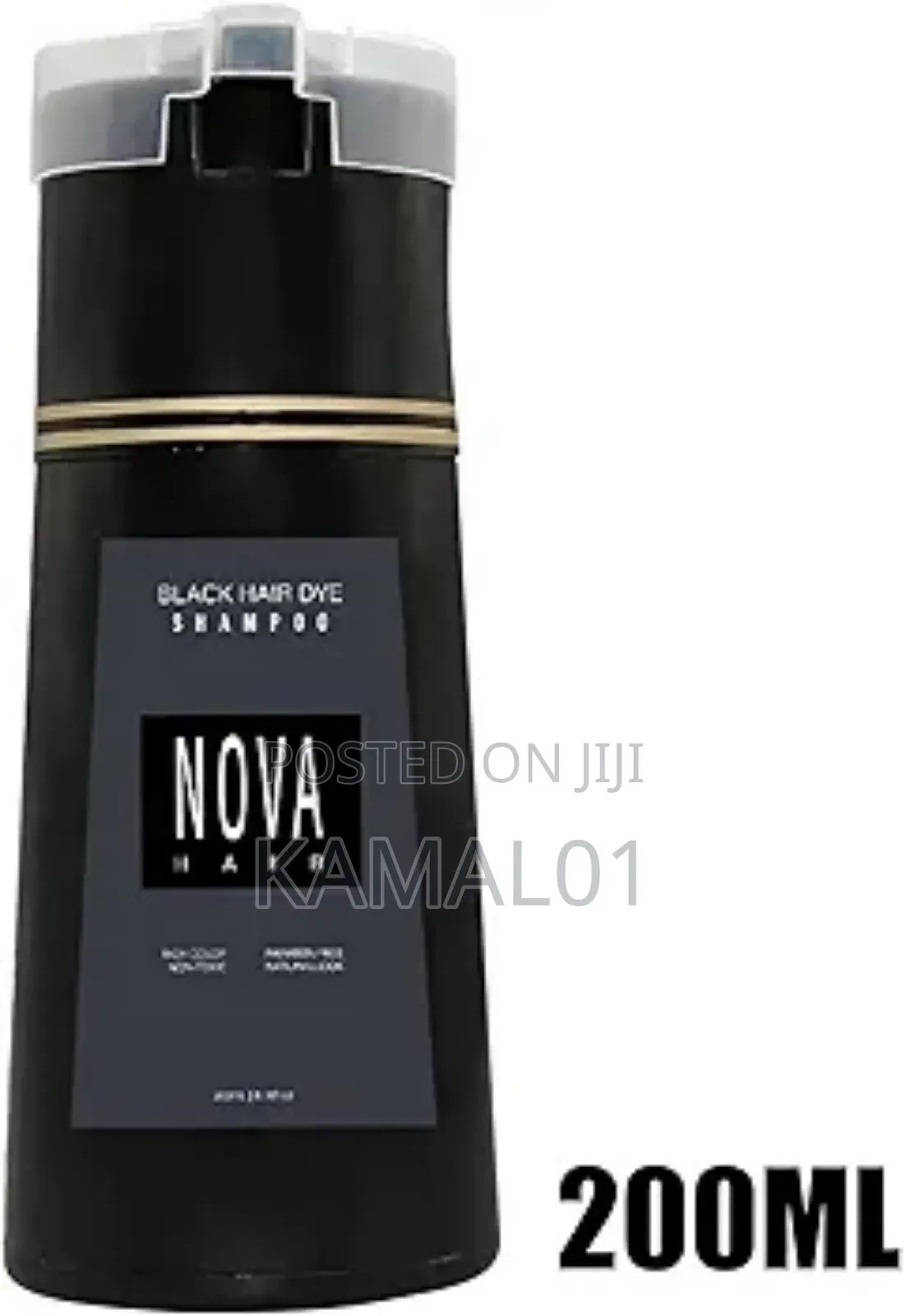 200ml Black Nova Hair Dye Shampoo