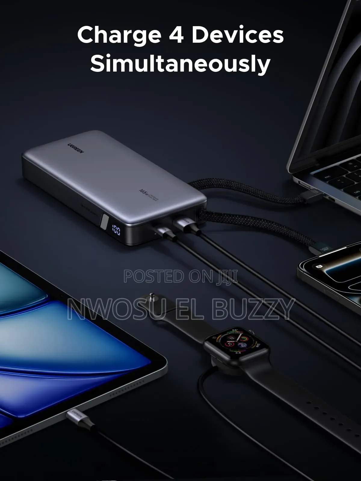 Nexode Power Bank (25000mah, 165w, 4 Ports, Built-in Cables)