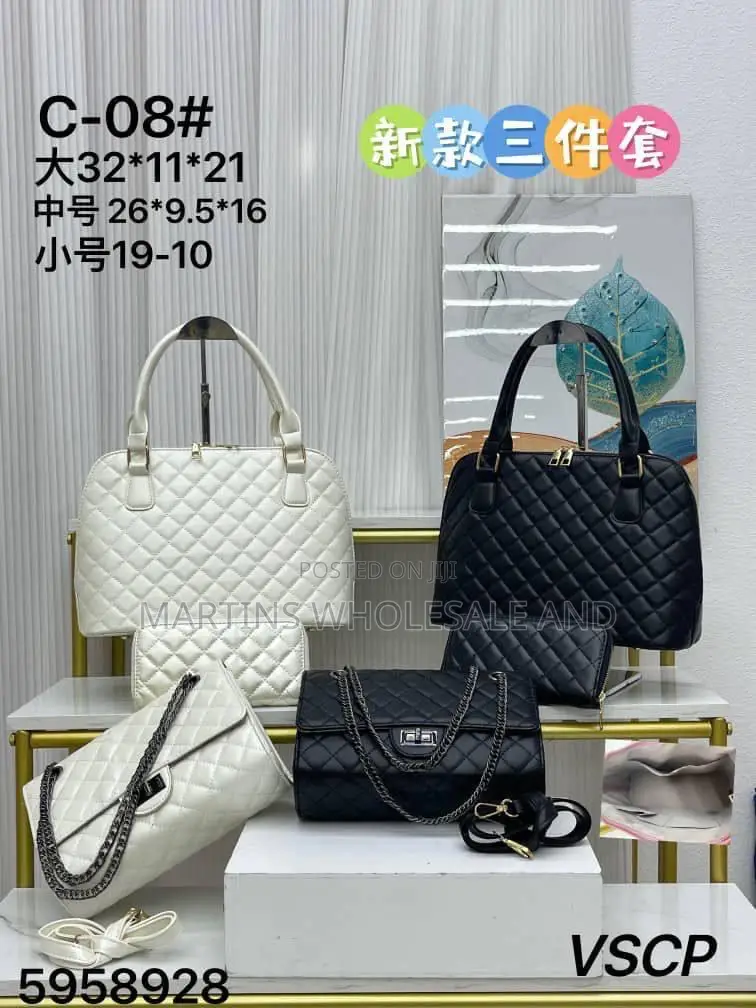 3 in 1" Quilt-Patterned Handbag Set for Women.