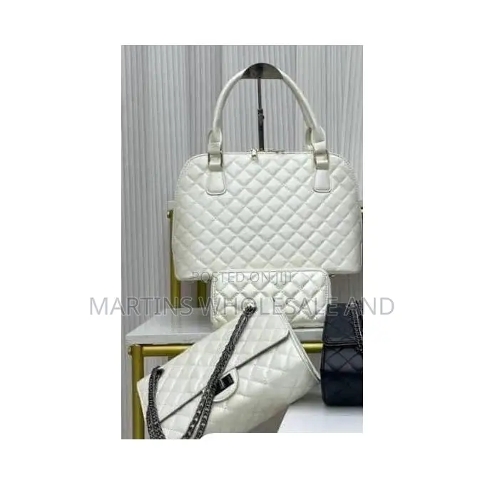 3 in 1" Quilt-Patterned Handbag Set for Women.