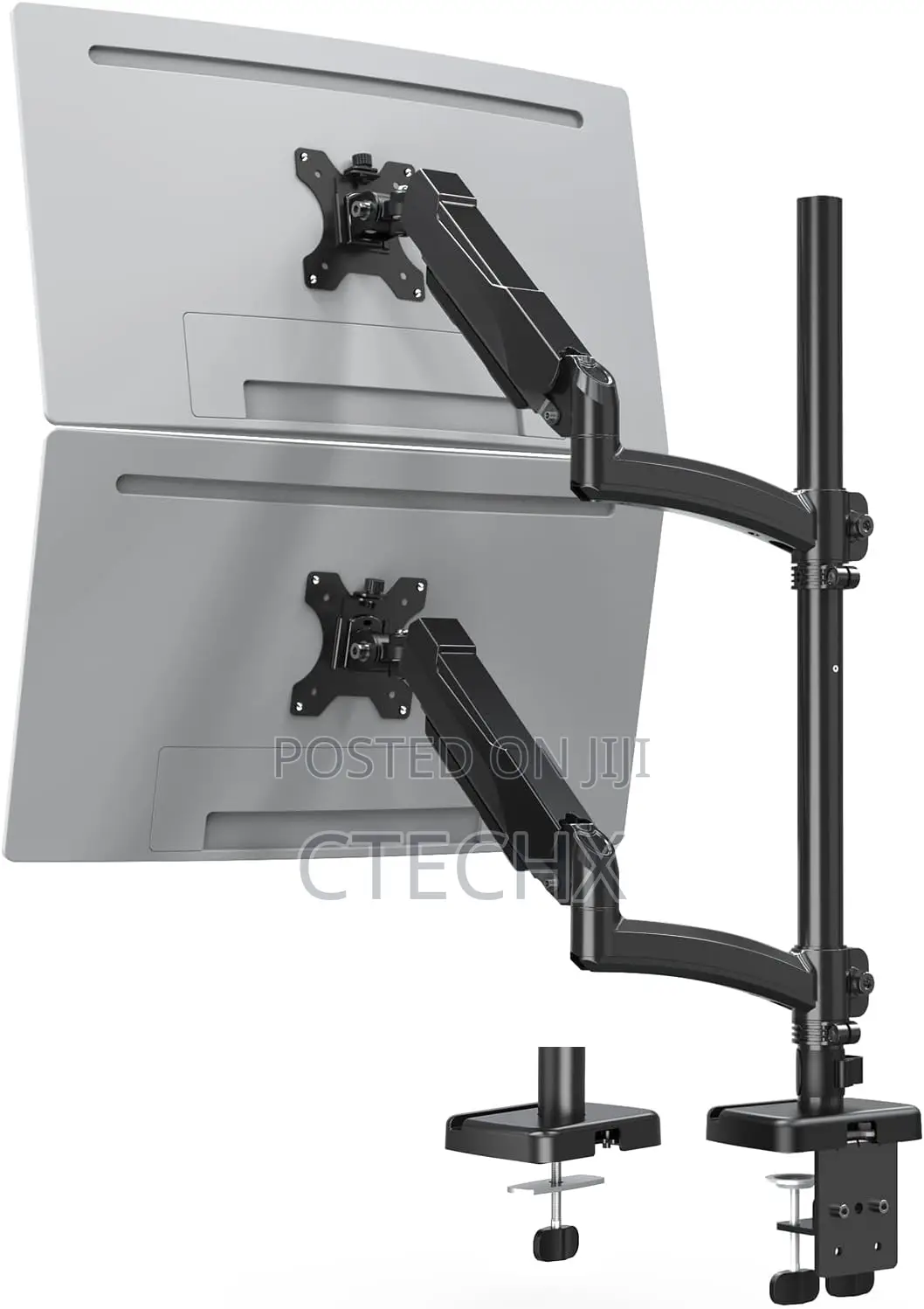Dual Monitor Stand Adjustable Height for 13-32 Inch Screens Vertical -