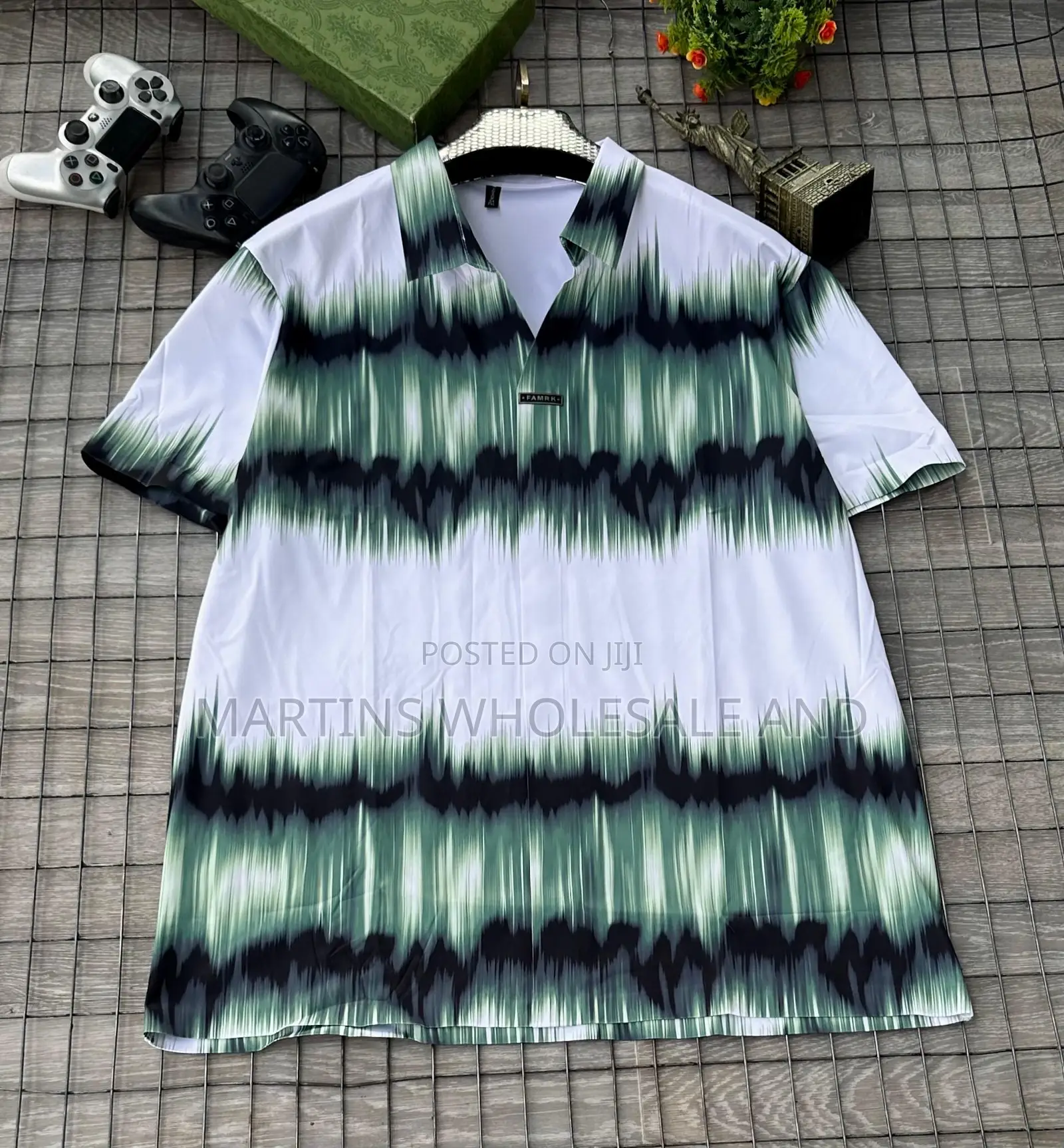Royal Tail Men's Printed Rayon Cuban Collar Casual Shirt