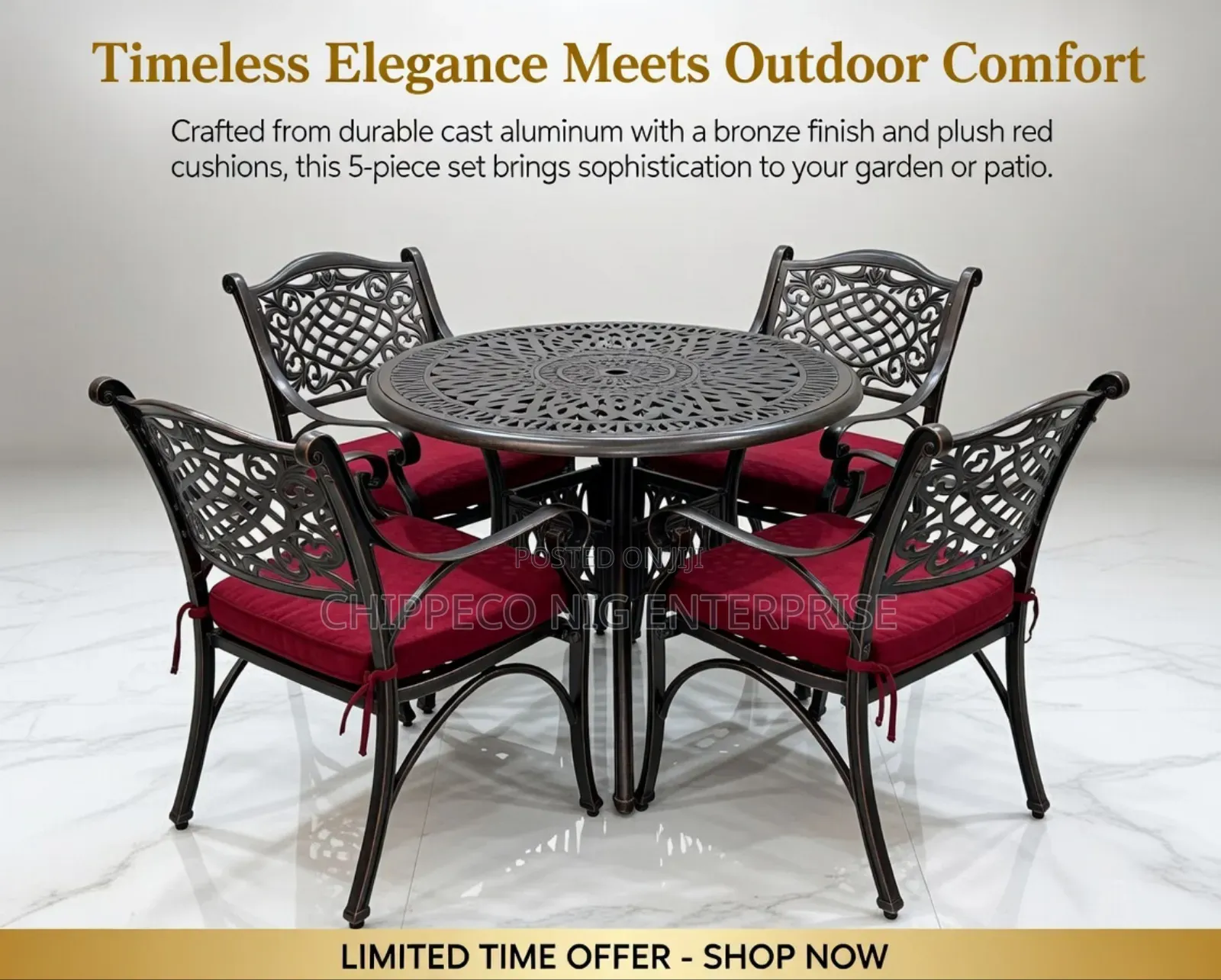 Luxury Aluminum Chairs and Table
