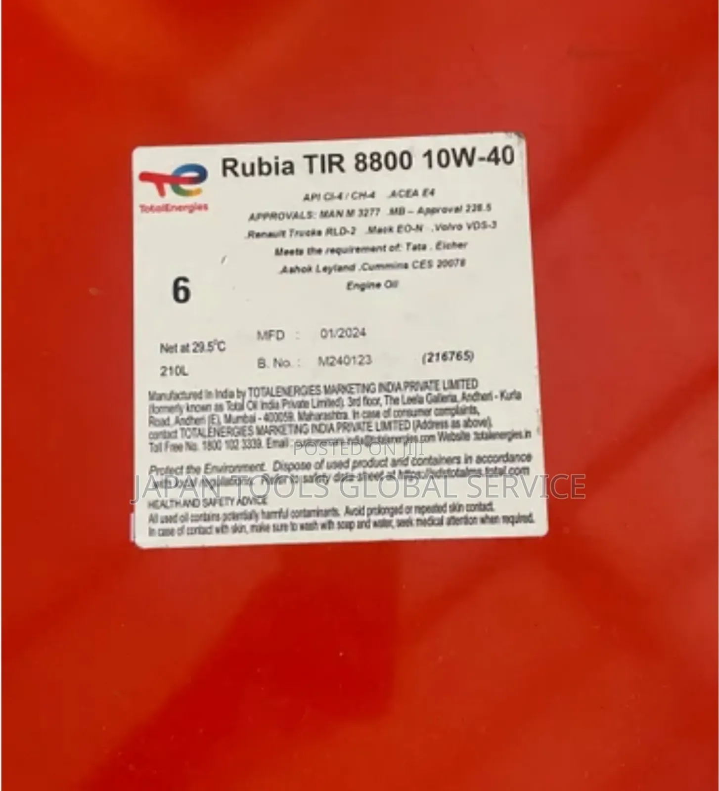 Total Rubia Tir 8800 10w40 (210 Litre)