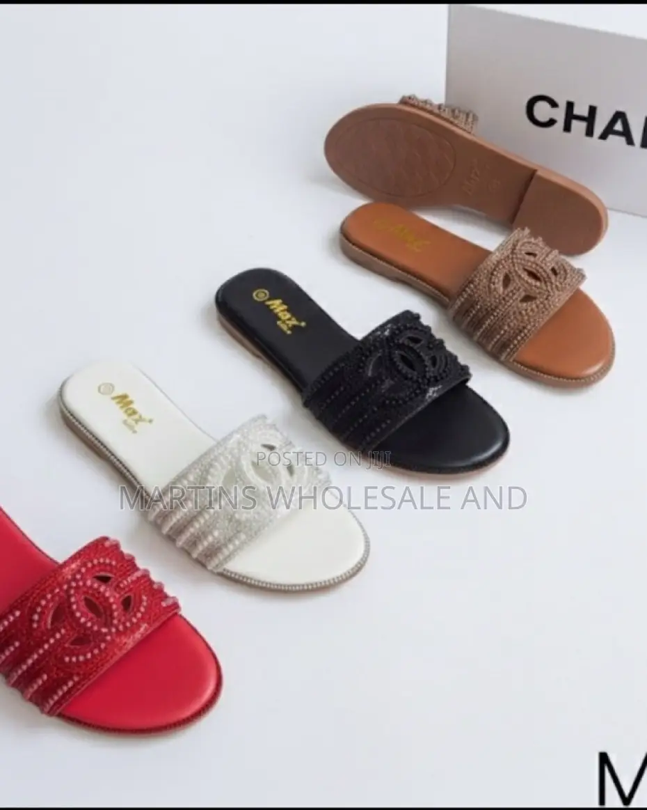 Chanel Style Women's Flat Slide Sandals