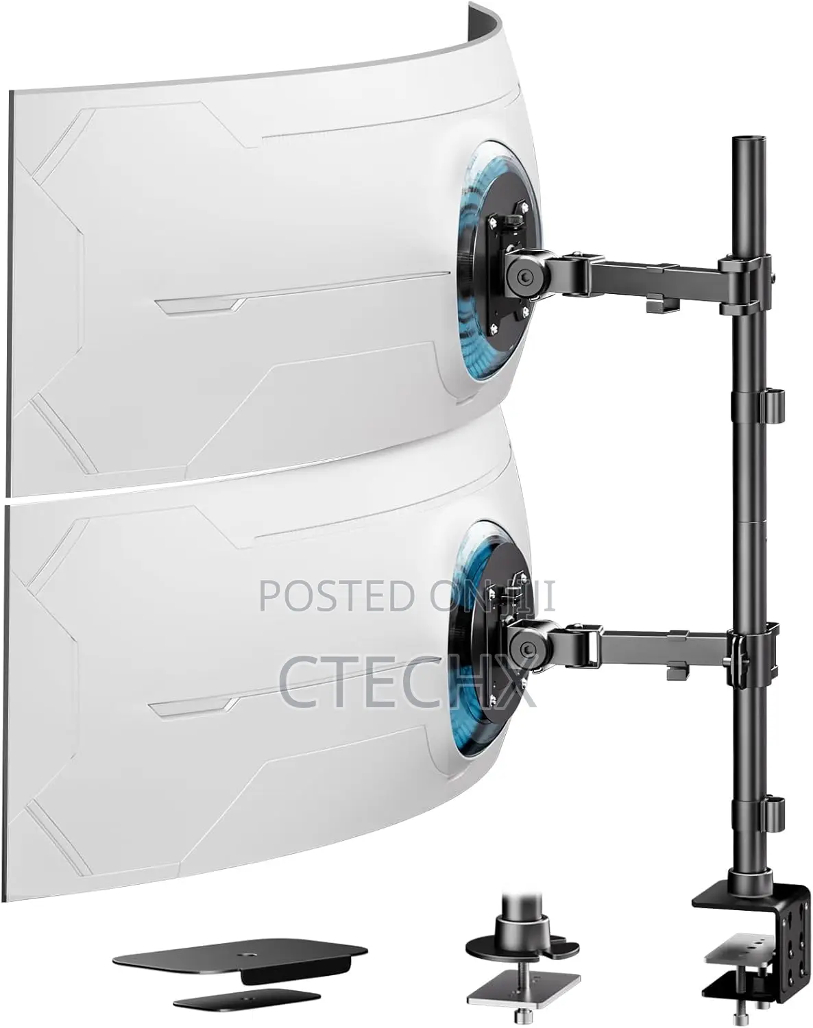 Heavy Duty Dual Monitor Arm Mount for 17′′–49′′ Flat Curved Screens