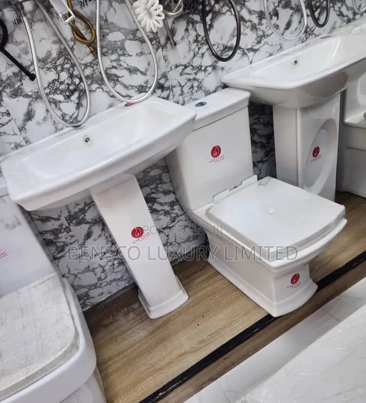 Complete Ceramic Toilet Pedestal Wash Basin Set–Modern Bathroomcombo