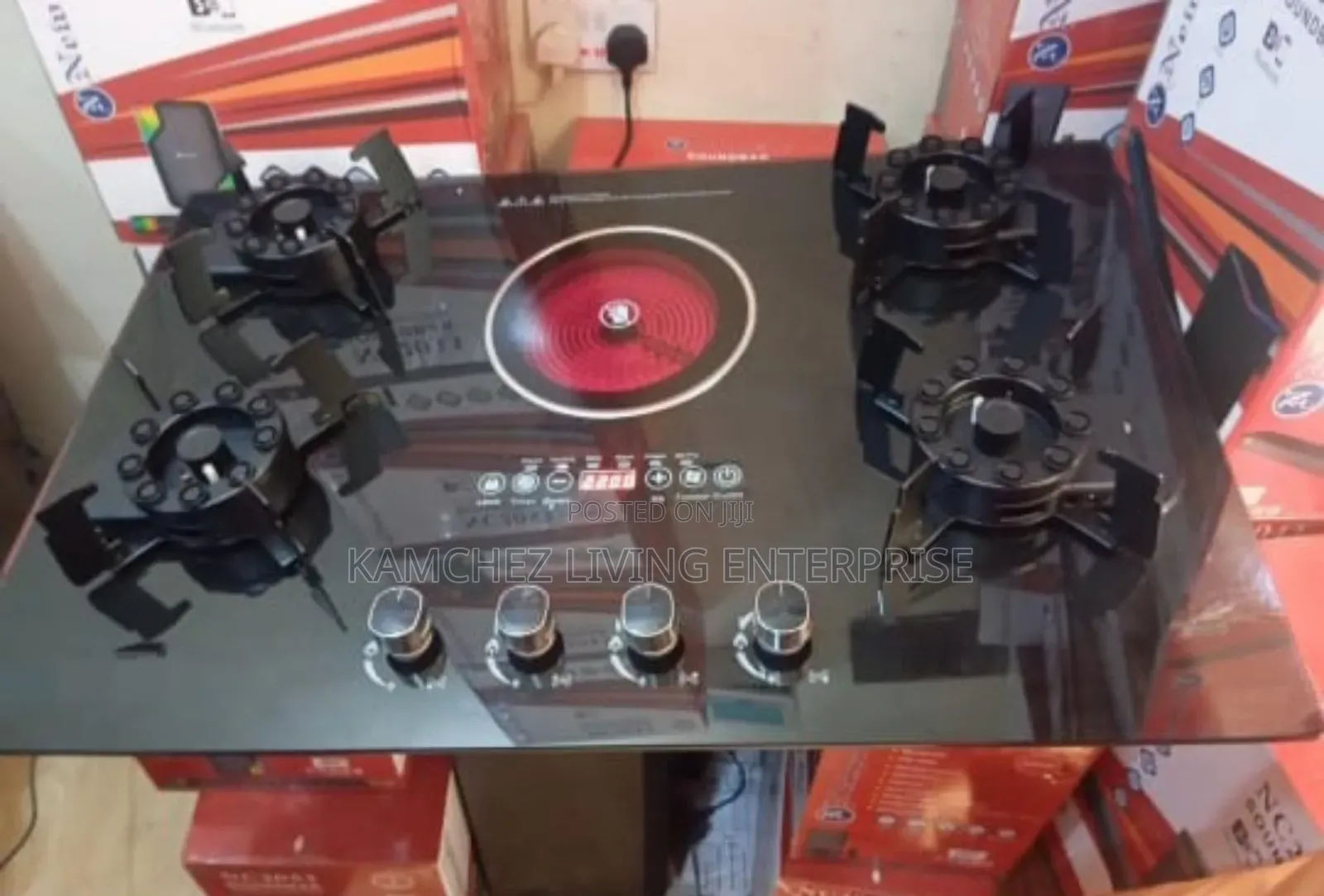 Hybrid Gas Electric Cooktop – 5 Burner (4 Gas + 1 Electric Infrared