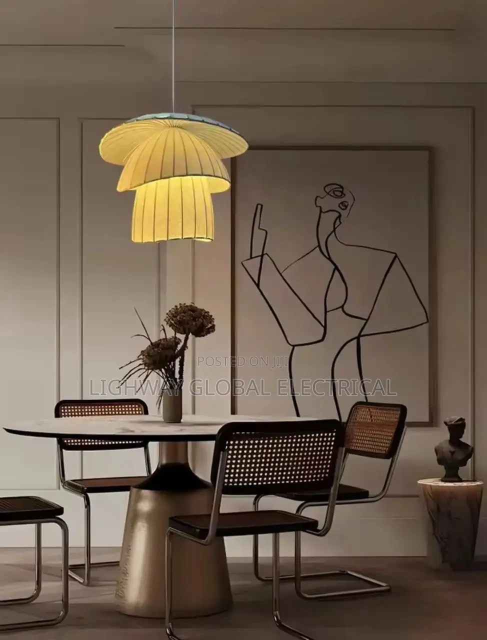 Nordic Wabi Sabi Silk Dropping Chandelier Light