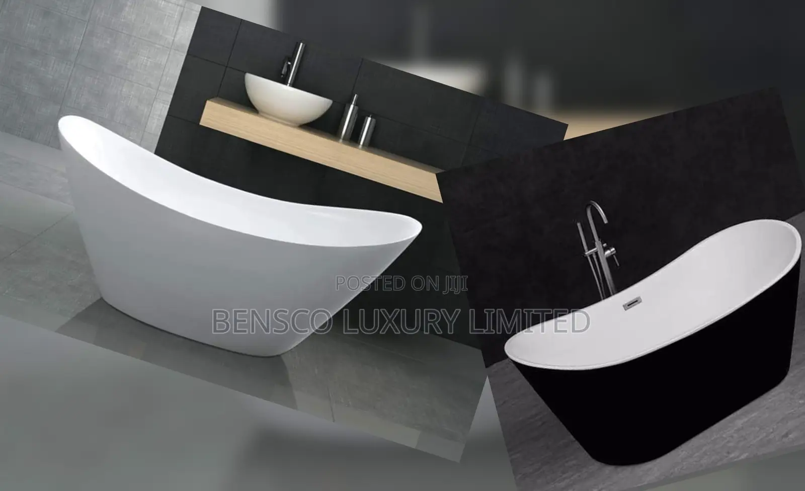 Luxury Slim Edge Freestanding Bathtub – Modern Oval Soaking Tub