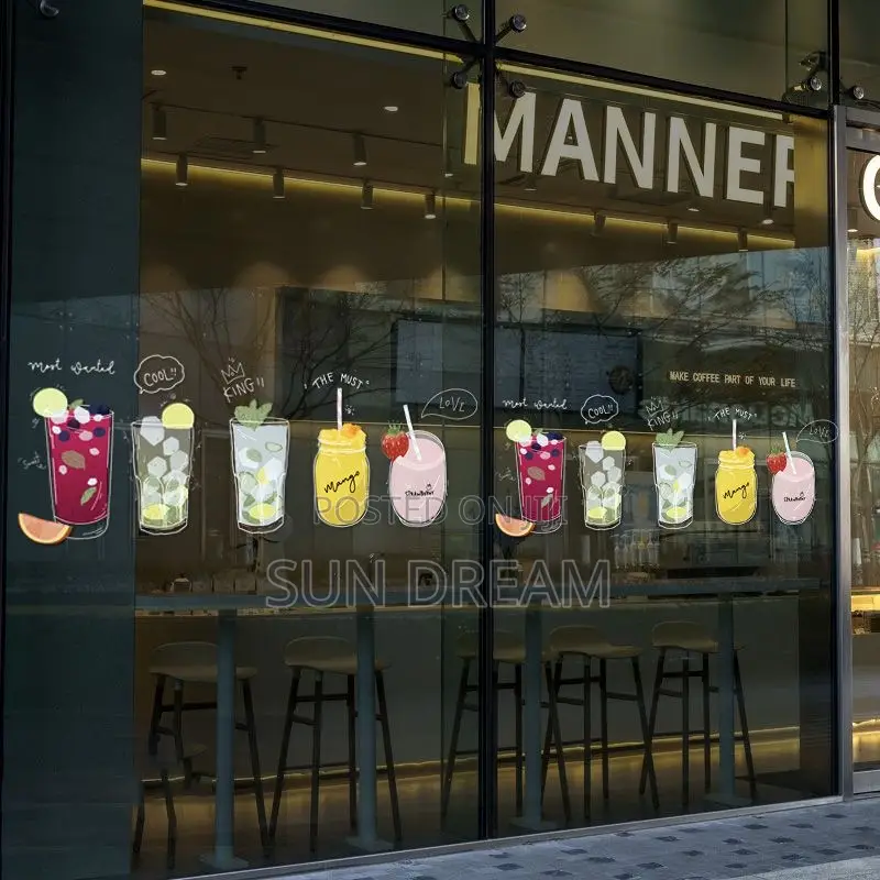Milk Tea Shop Decoration Bubble Tea Stickers Juice Bar Sticker