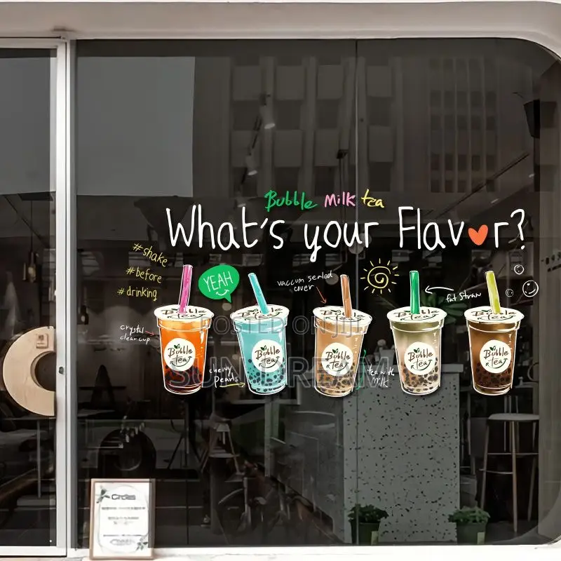 Milk Tea Shop Decoration Bubble Tea Stickers Juice Bar Sticker