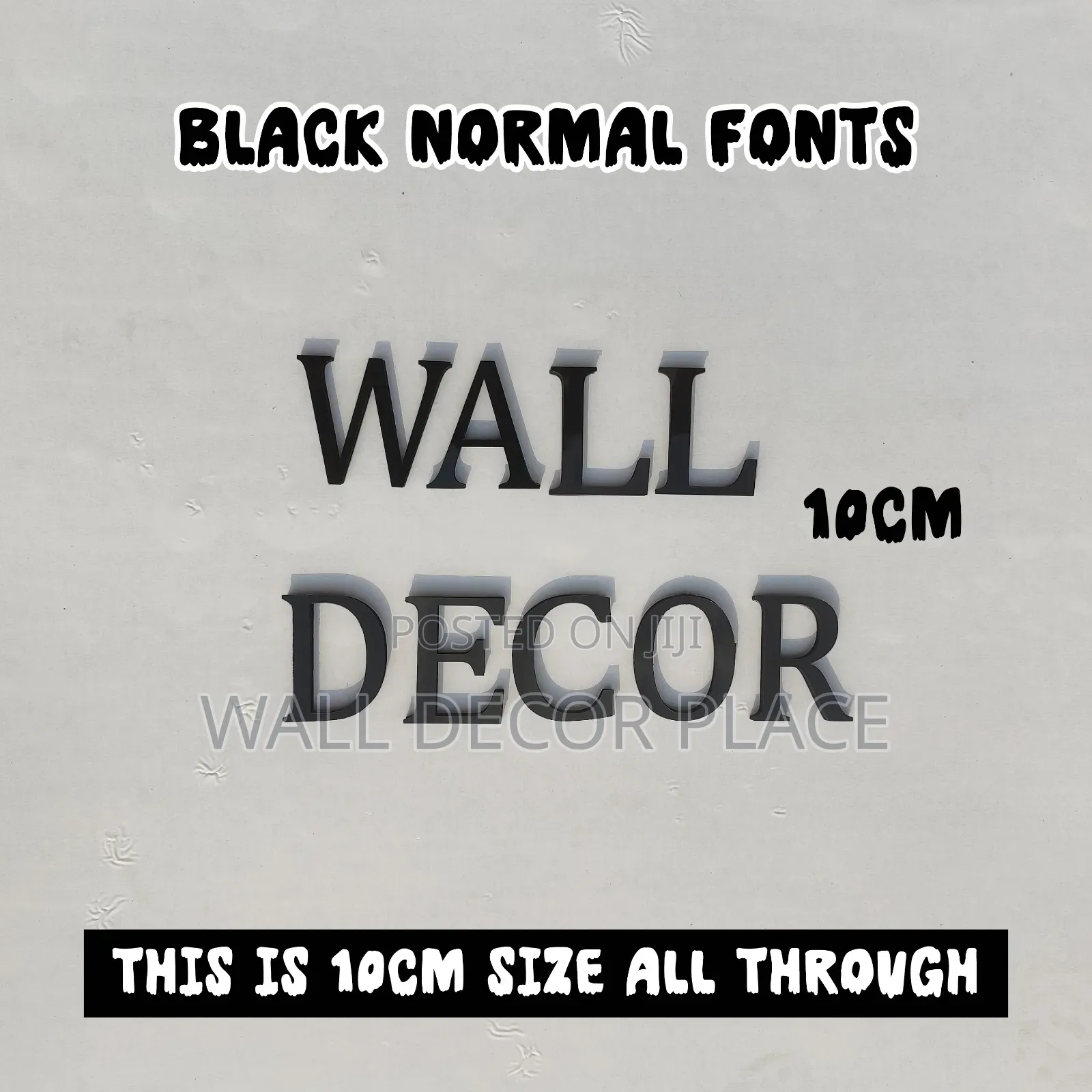 10cm Alphabet Stickers (3d Wall Letters) Normal Font Gold Black