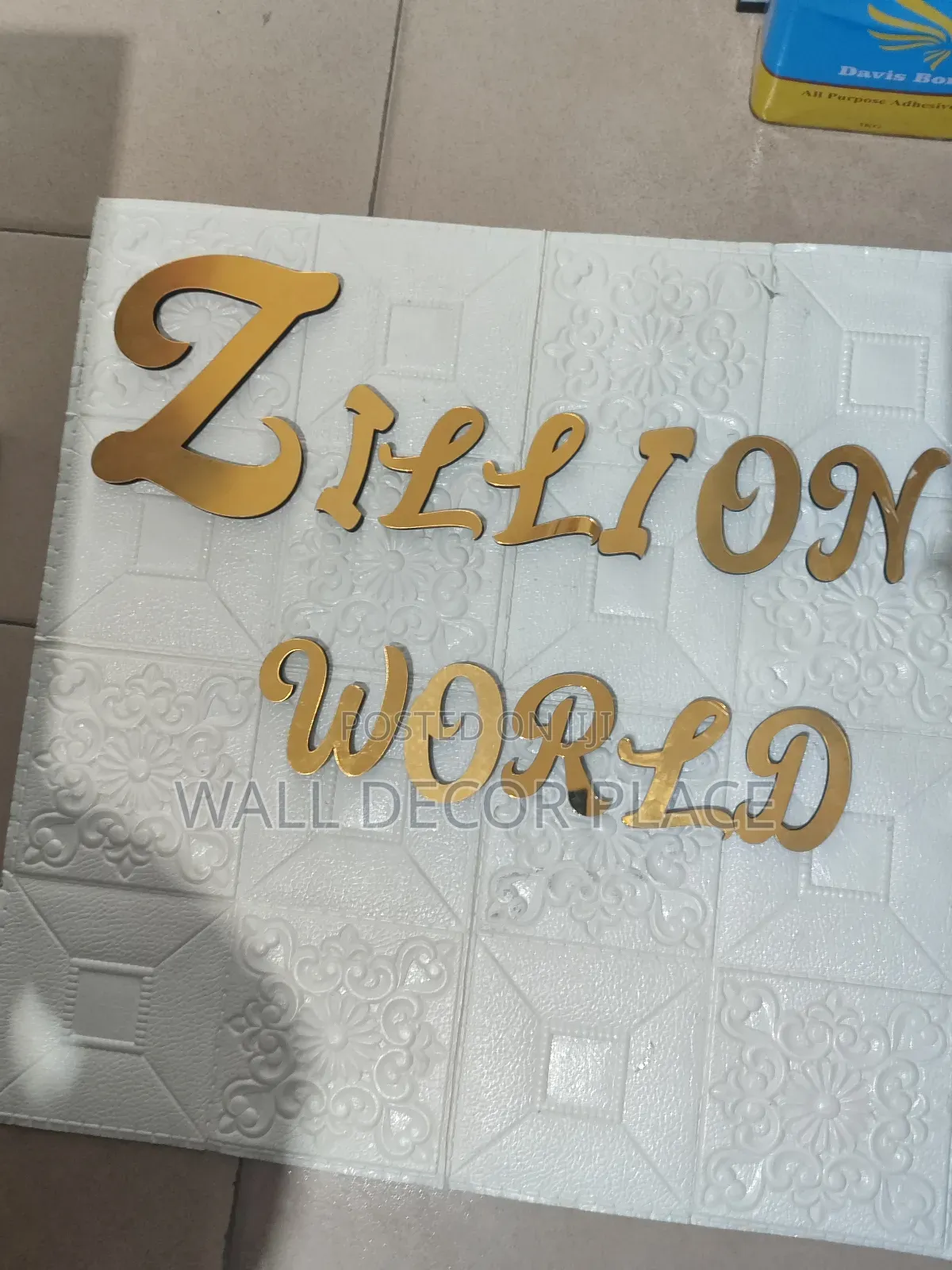 10cm Alphabet Stickers Stylish Font , Black Gold Colour