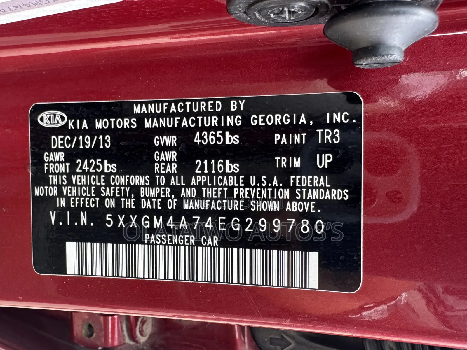 Kia Optima EX 4dr Sedan (2.4L 4cyl 6A) 2014 Red