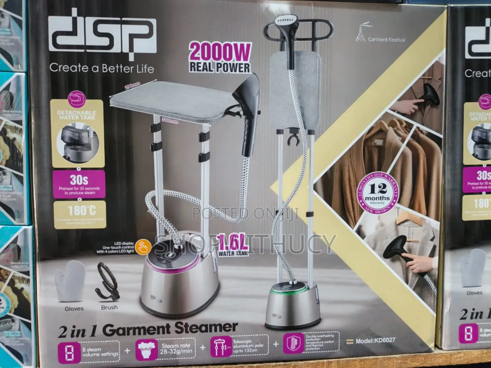 DSP Professional 2-in-1 Standing Garment Steamer