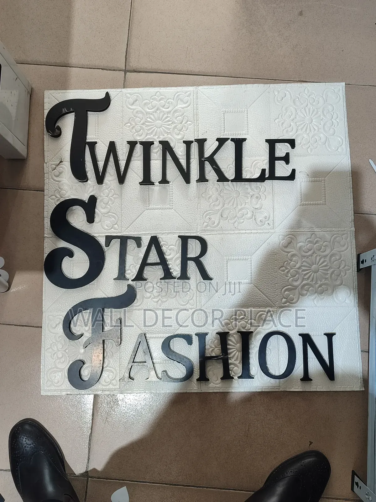 20cm Alphabet Stickers Stylish Font (Gold Black Colour)