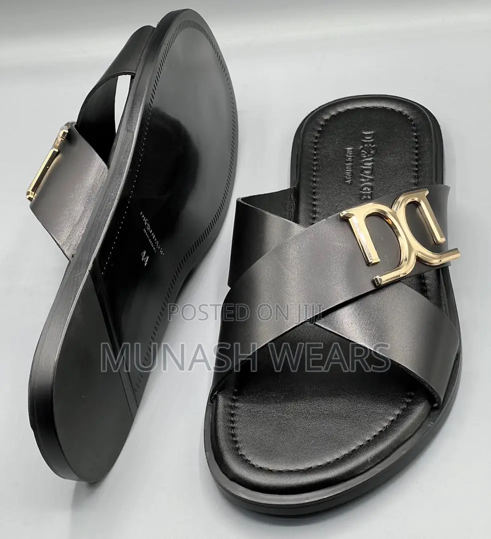 Italian Leather Slipers For Men 40-46
