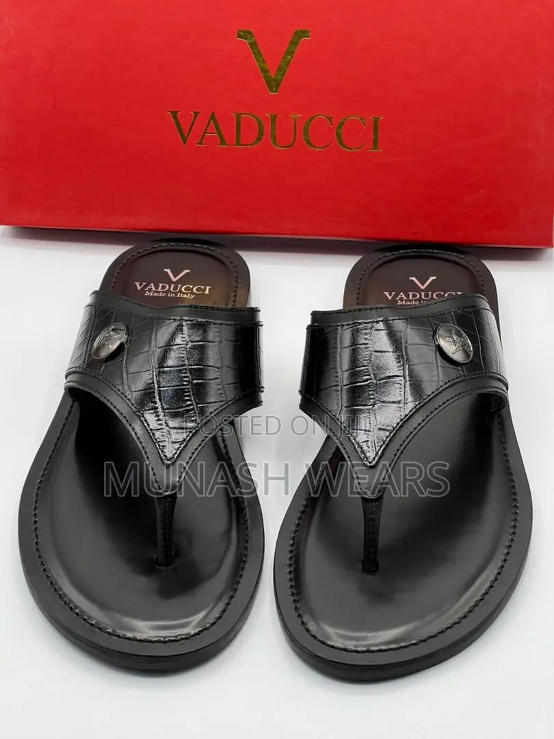 Italian Leather Slipers For Men 40-46