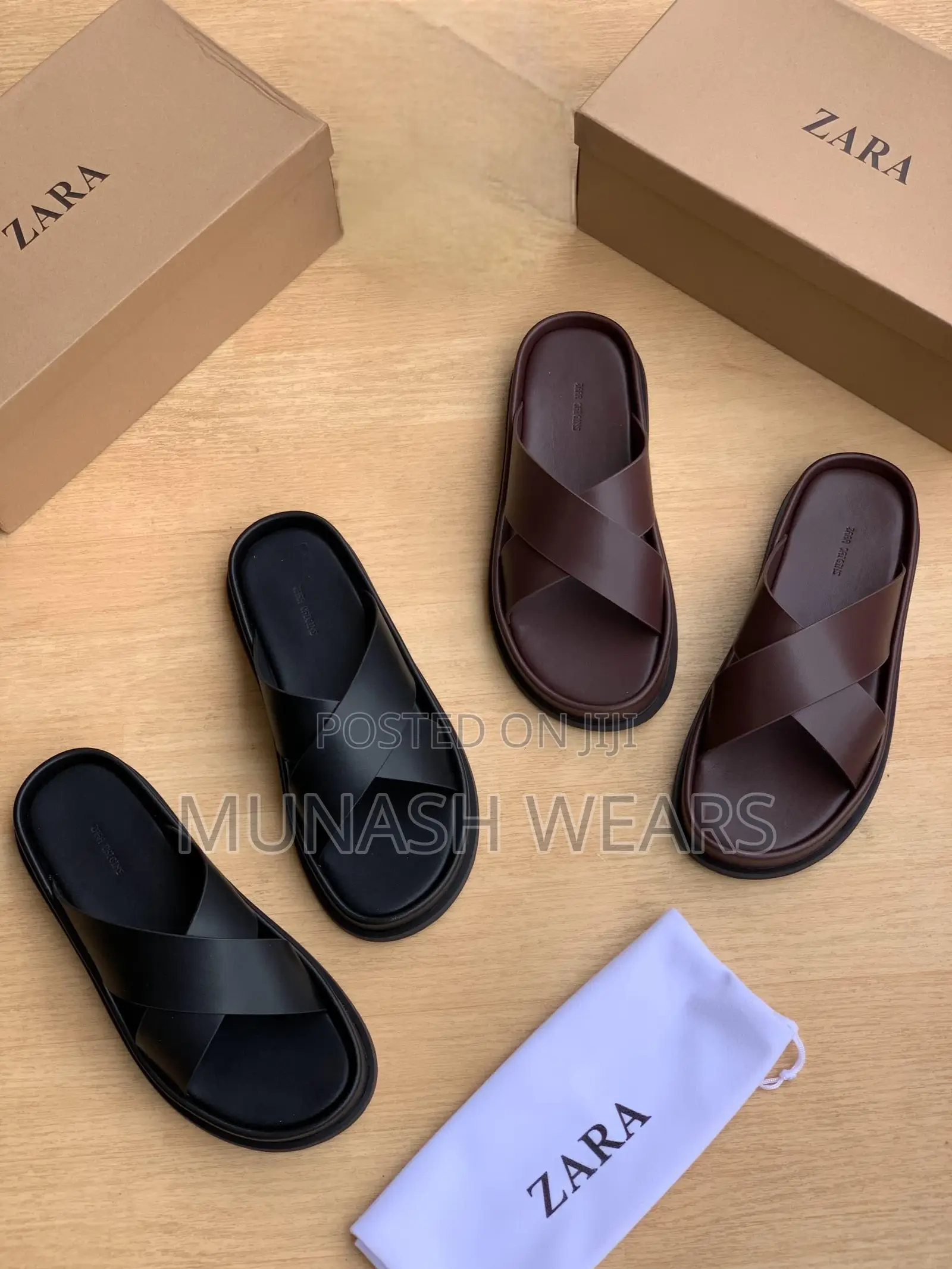 Original Zara Leather Slipers