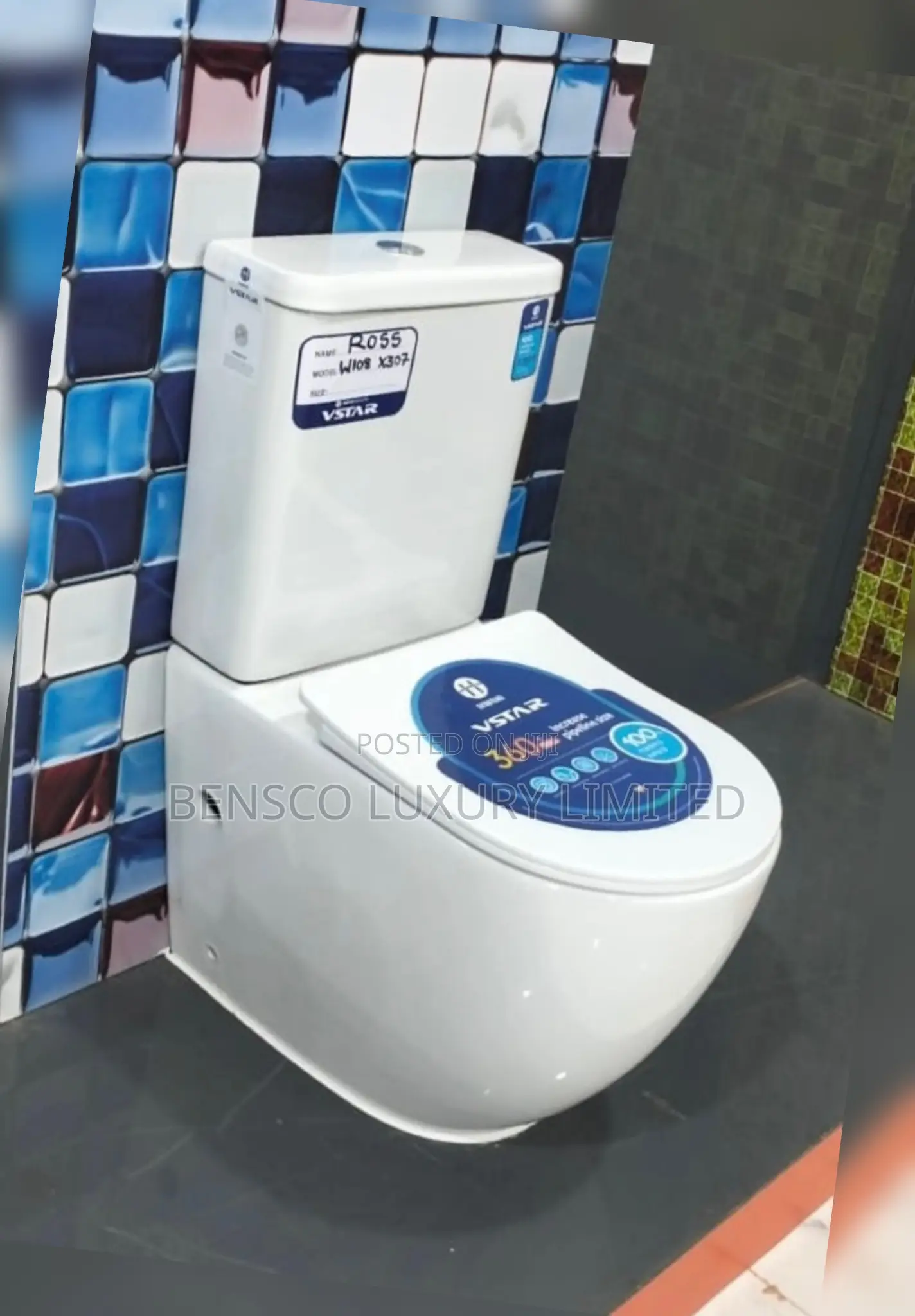 Vstar 360° Powerful Flush Two-Piece Toilet – Modern Square Design