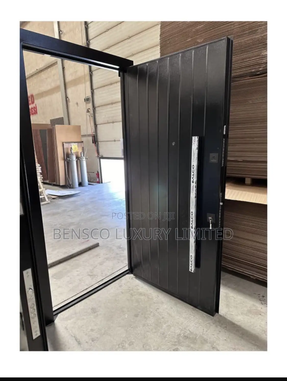 Luxury Black Security Steel Door – Modern Exterior Entrance Door